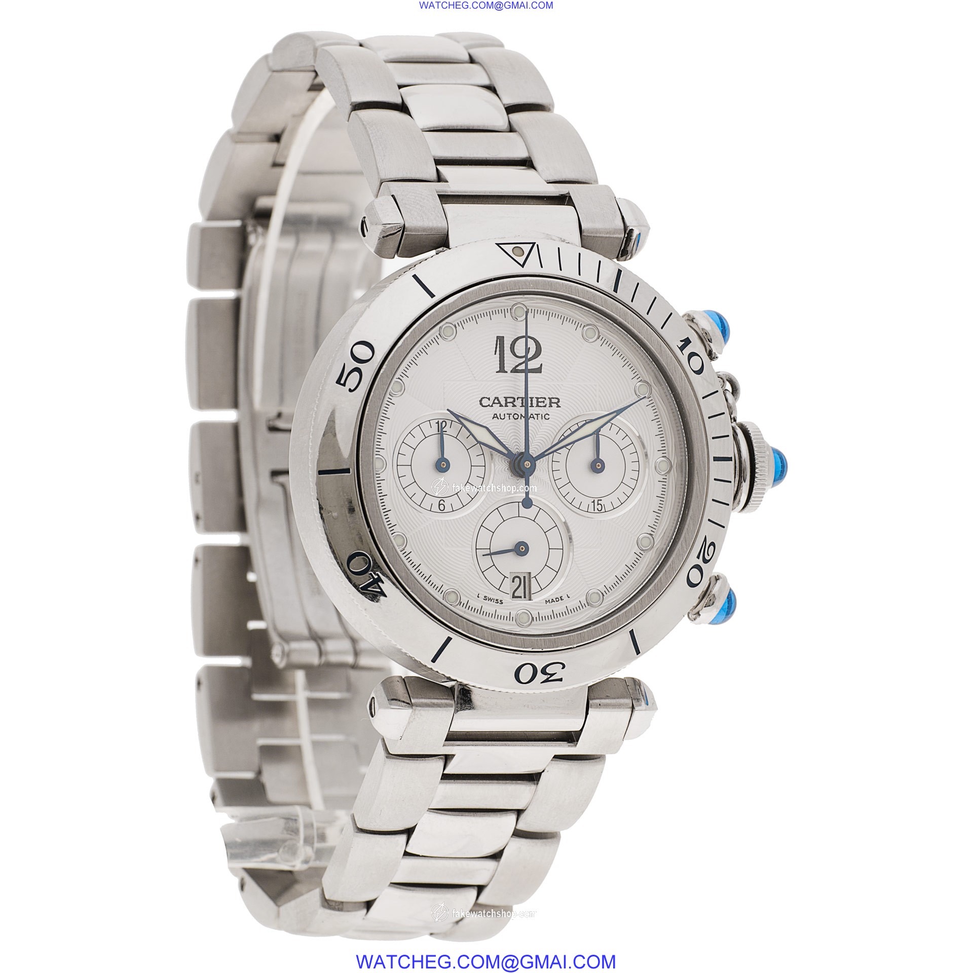Cartier W31018H3 Pasha Chronograph Automatic Male Stainless Steel 4