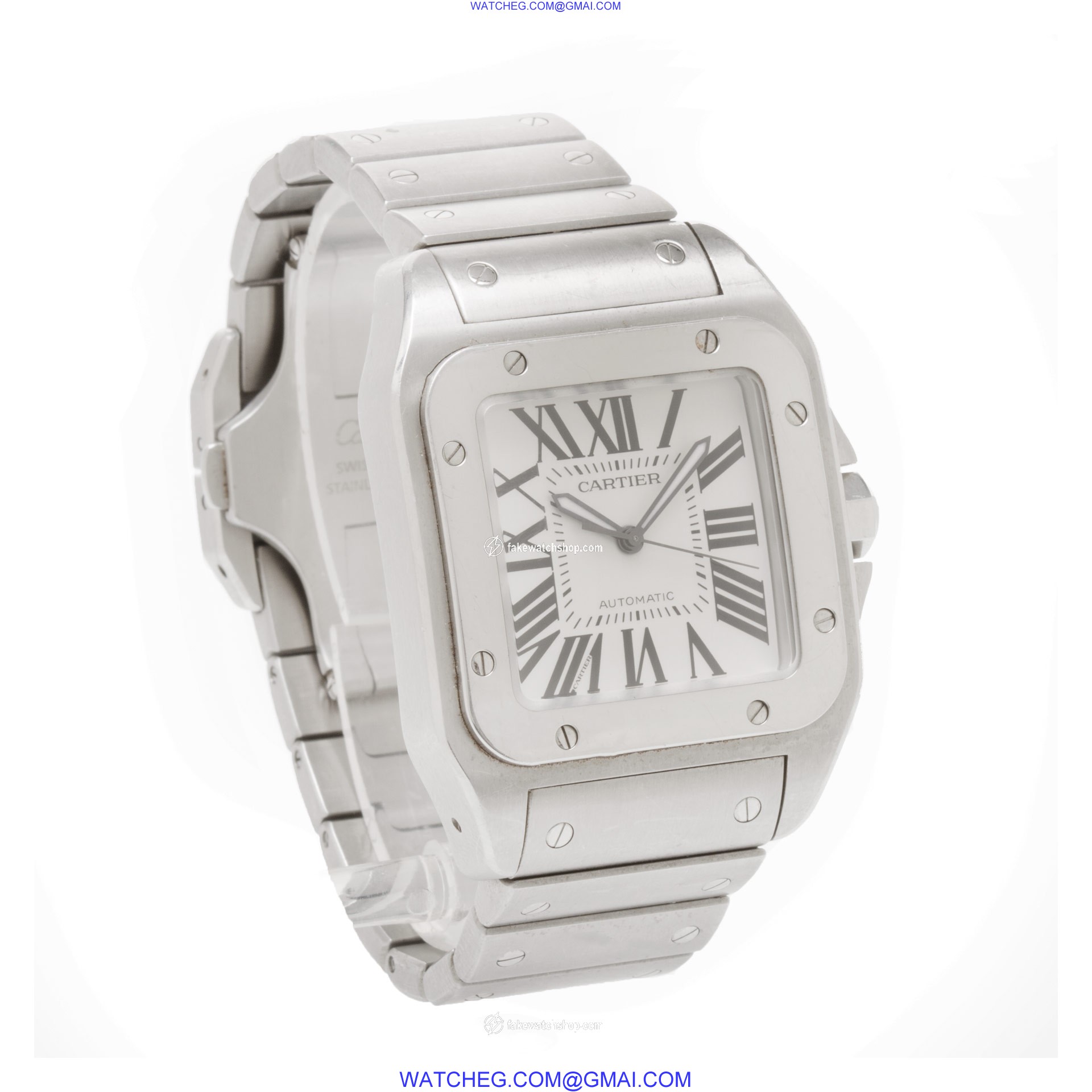 Cartier w200737g Santos 100 Automatic Male Stainless Steel 4