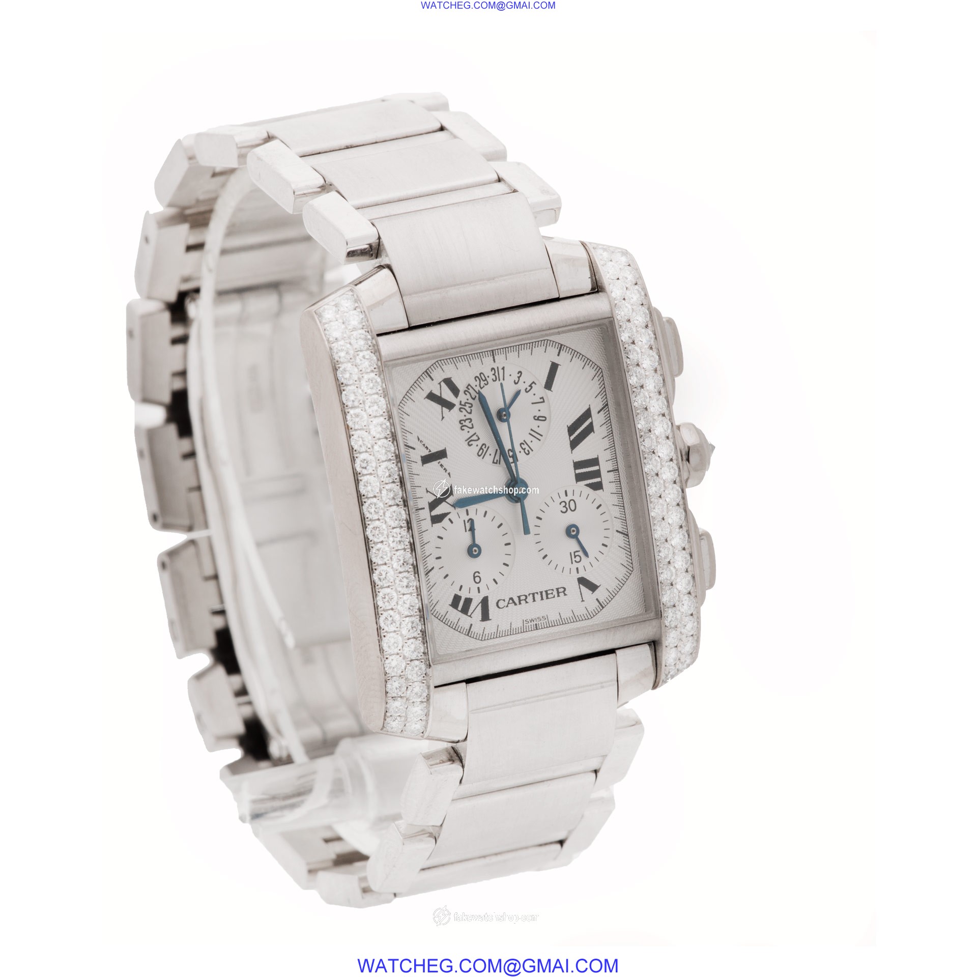 Cartier 2367 Tank Francaise Automatic Unisex 18k White Gold 4