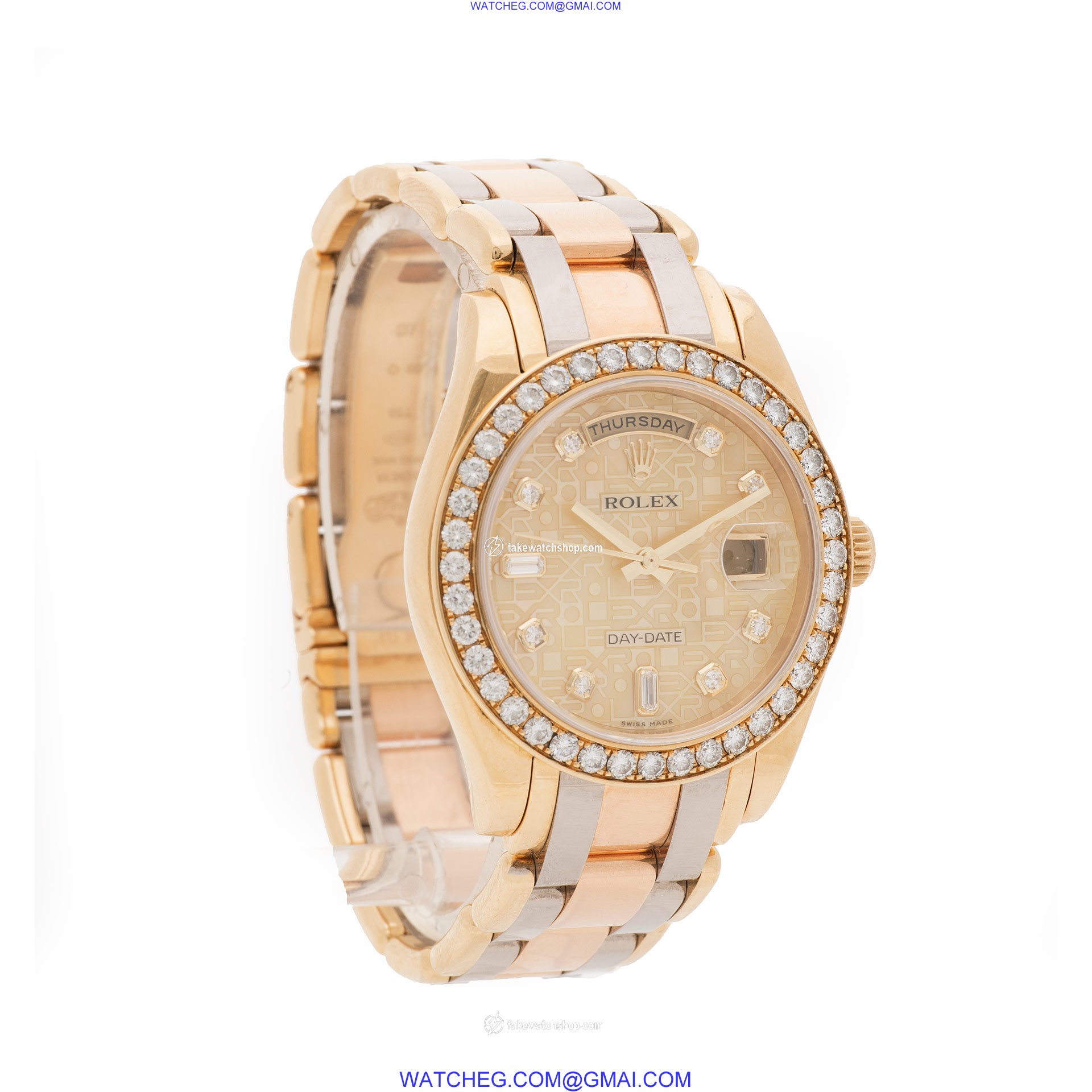 Rolex 18948 Masterpiece Automatic Male 18k White, Yellow & Pink Gold 4