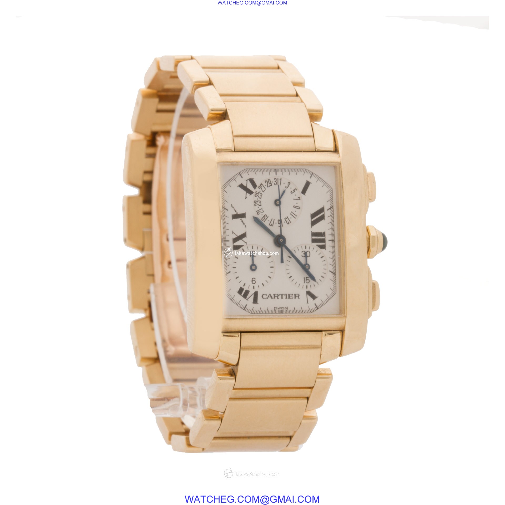 Cartier W50005R2 Tank Francaise Quartz Male 18k yellow gold 4