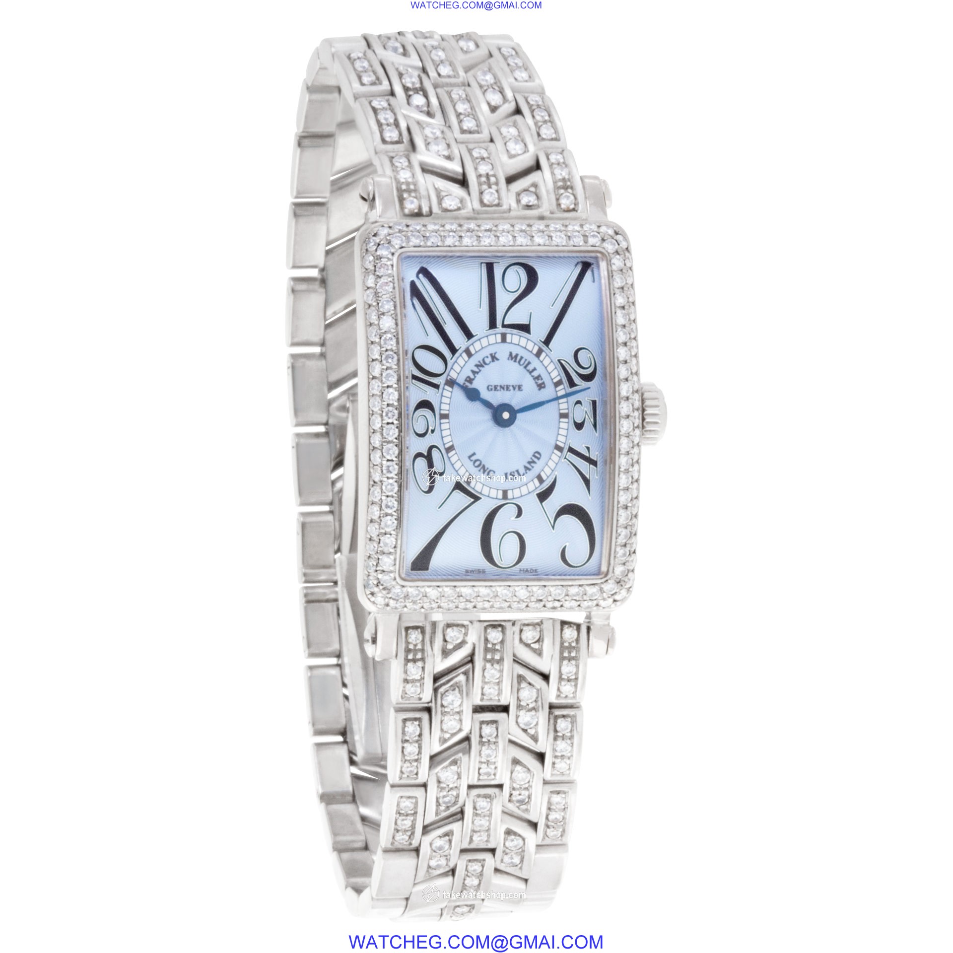 Franck Muller 900 QZ D Long Island Quartz Female 18k White Gold 4