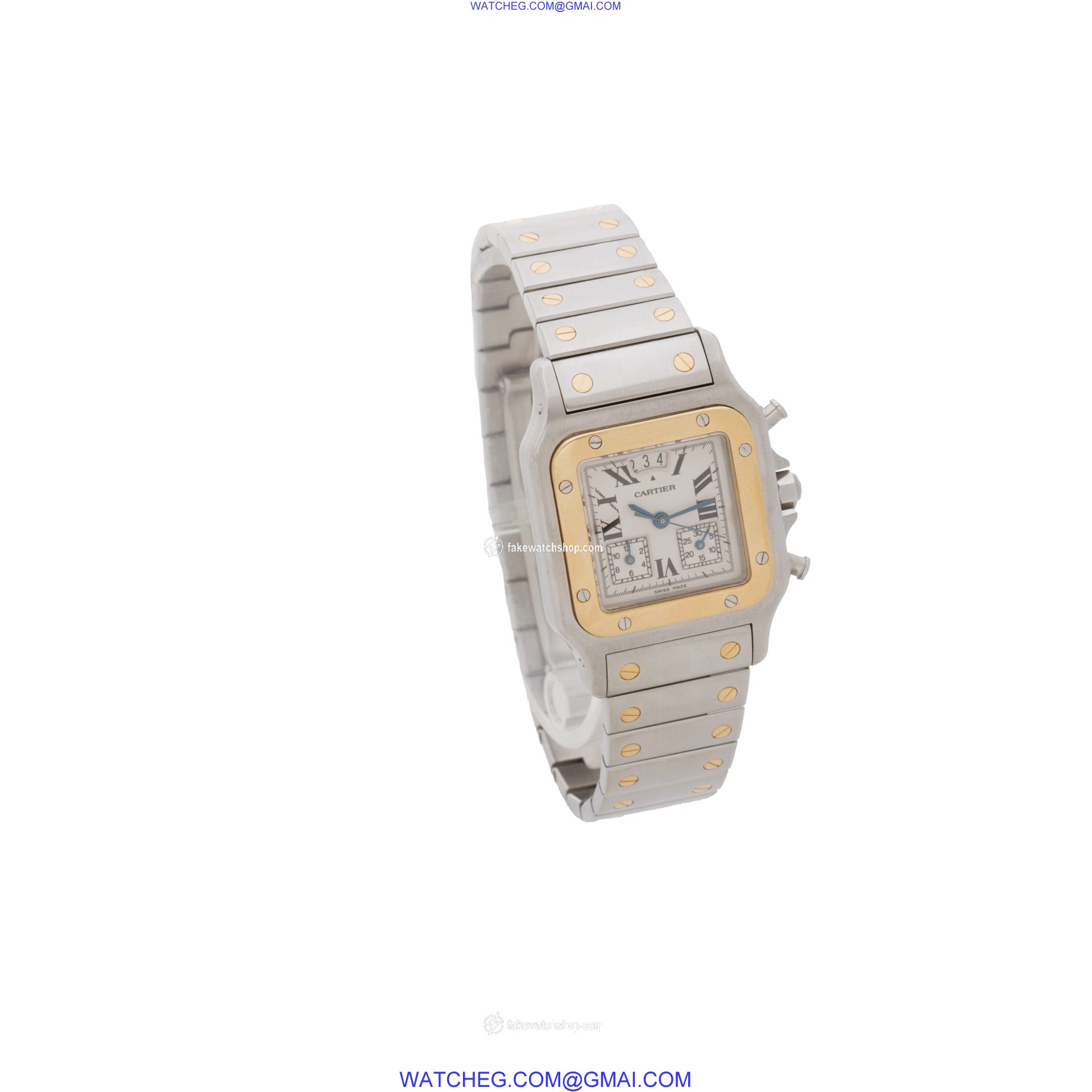 Cartier 2425 Santos Quartz Male Stainless Steel 4