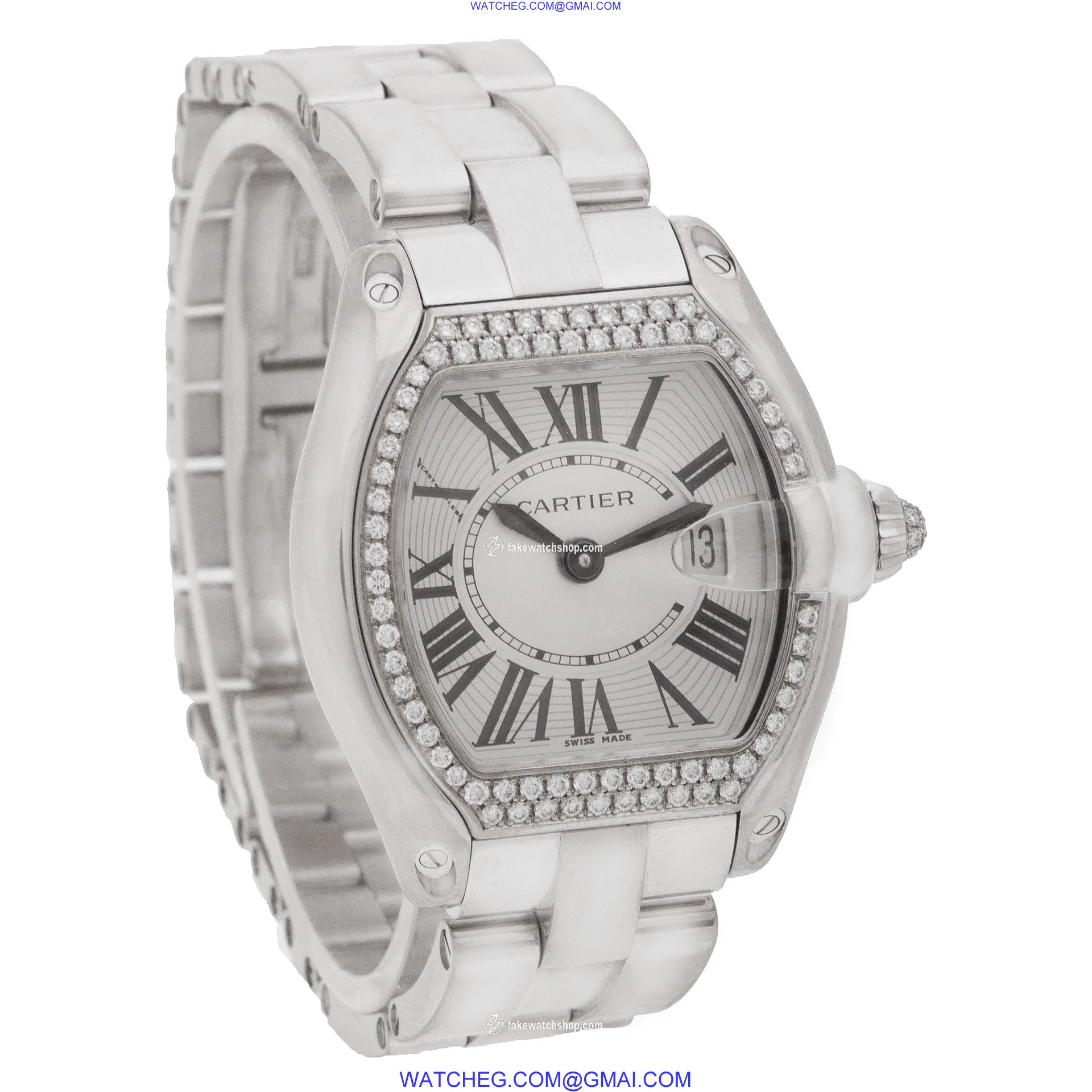 Cartier WE5002X2 Roadster Quartz Female 18k White Gold 4
