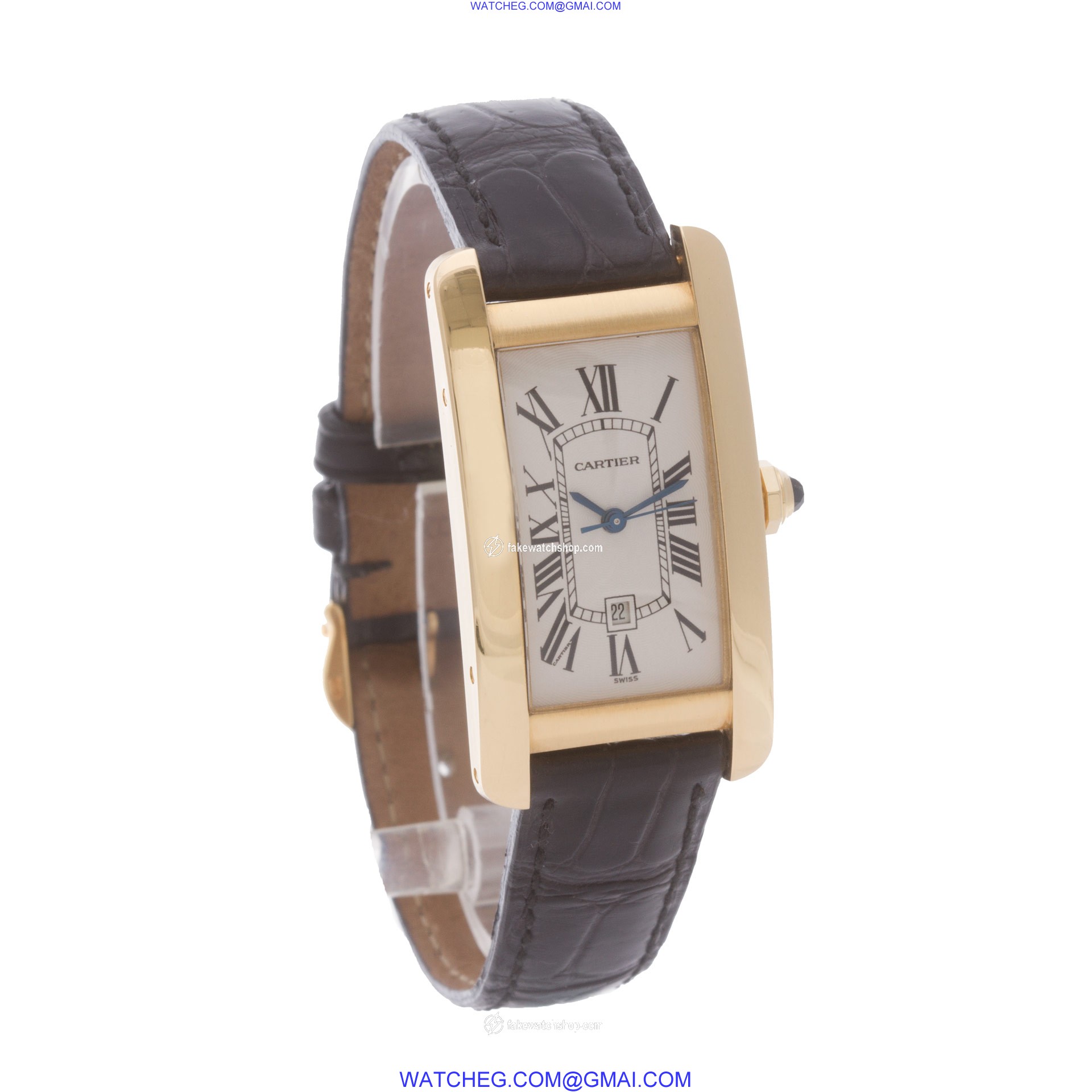 Cartier 1725 Tank Americaine Automatic Male 18k yellow gold 4