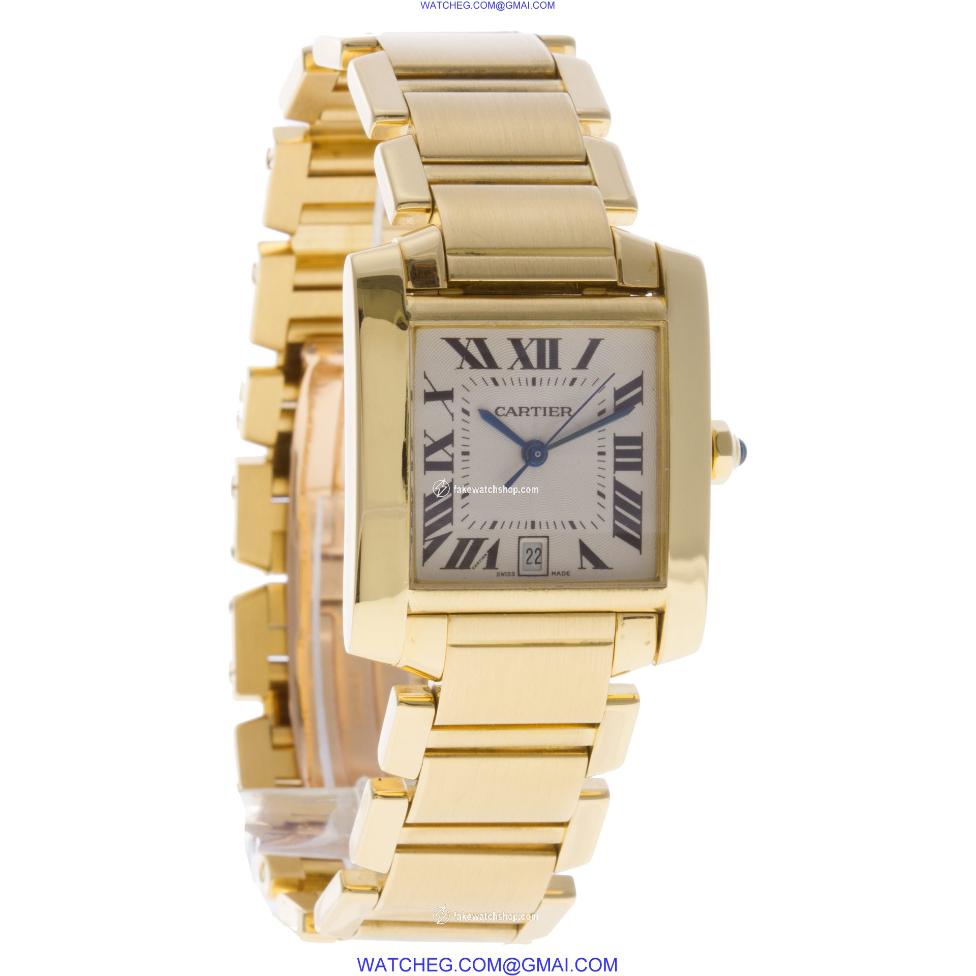 Cartier W5001R2 Fine Pre-owned Cartier Watch Tank Francaise Automatic Male 18k yellow gold 4
