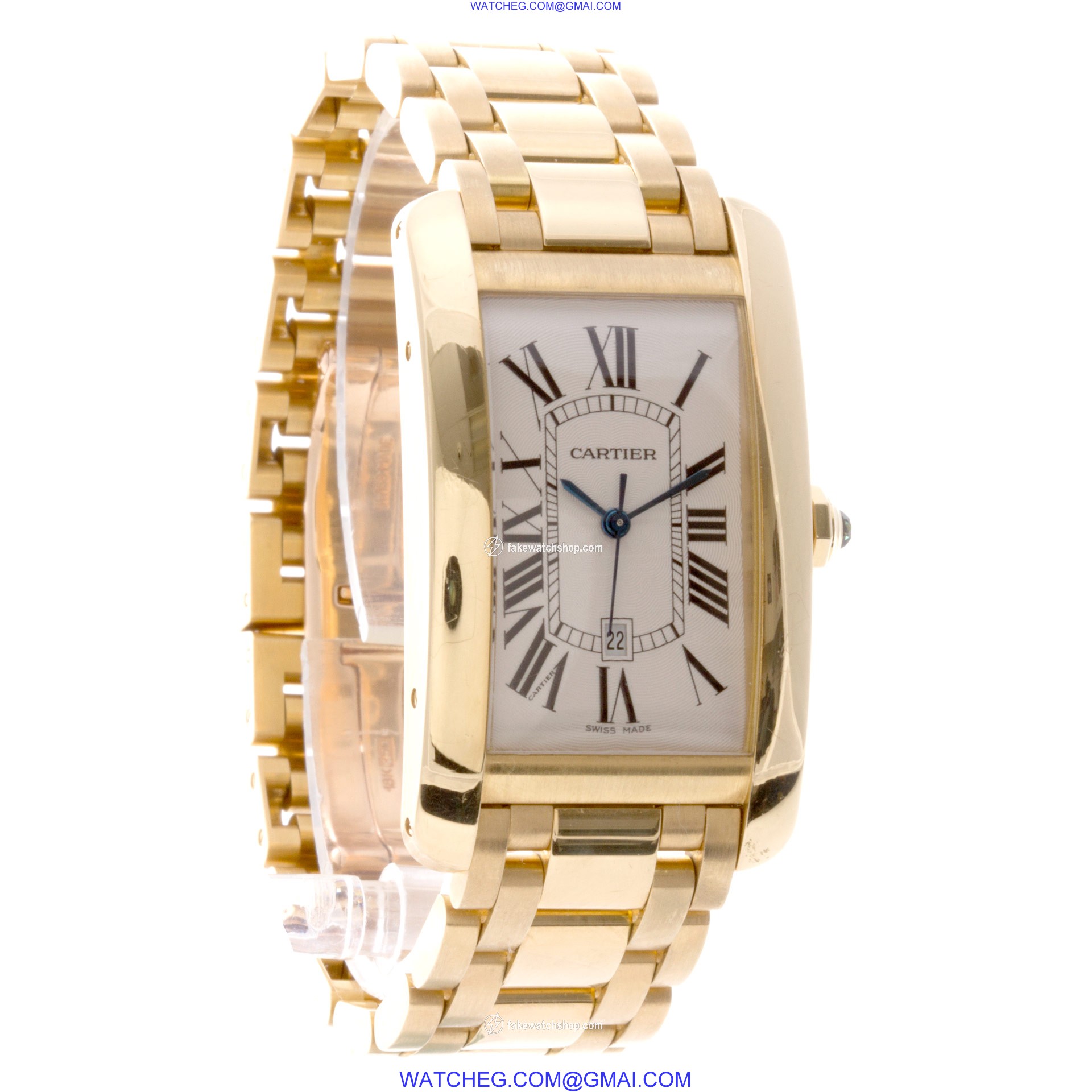 Cartier W26031K2 Tank American Automatic Male 18k Yellow Gold 4
