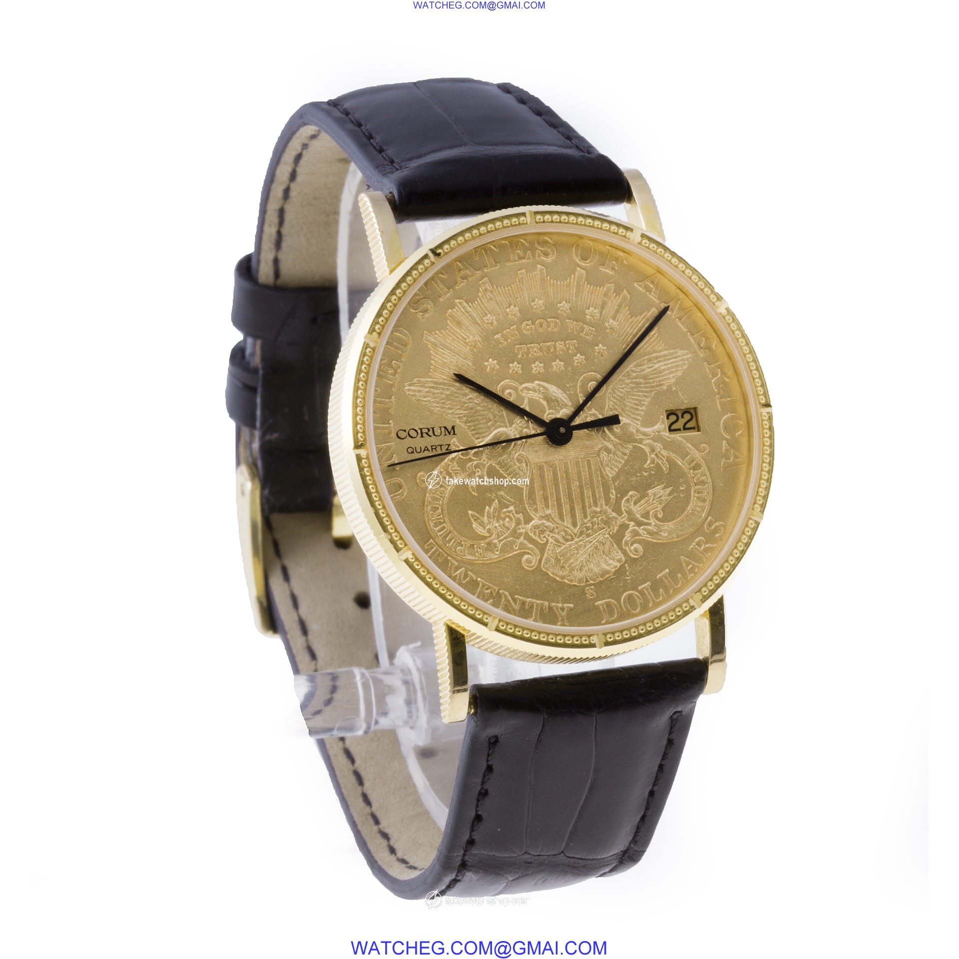 Corum 1902 $20 gold piece Quartz Male 18k yellow gold 4