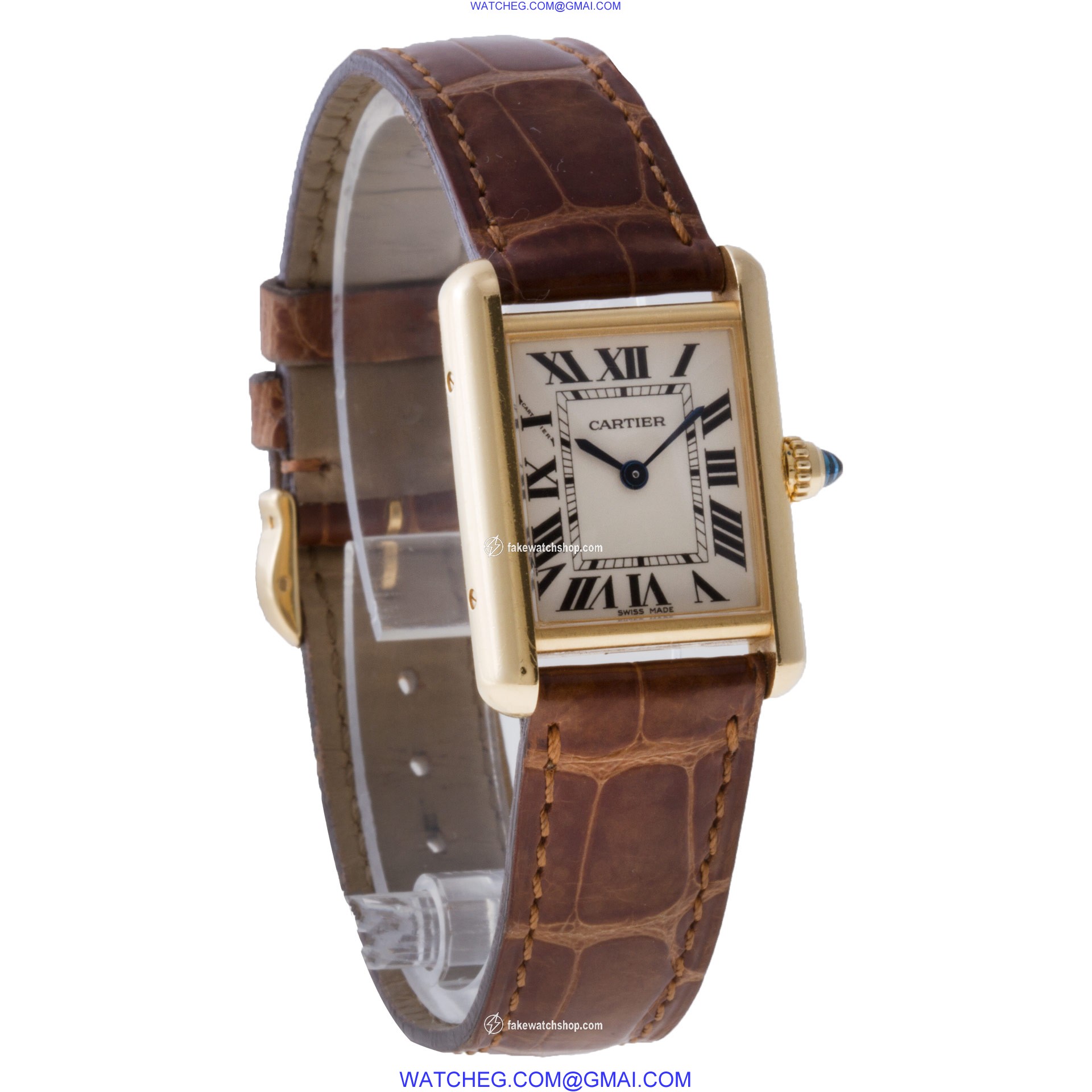 Cartier 2442 Tank Quartz Female 18k yellow gold 4