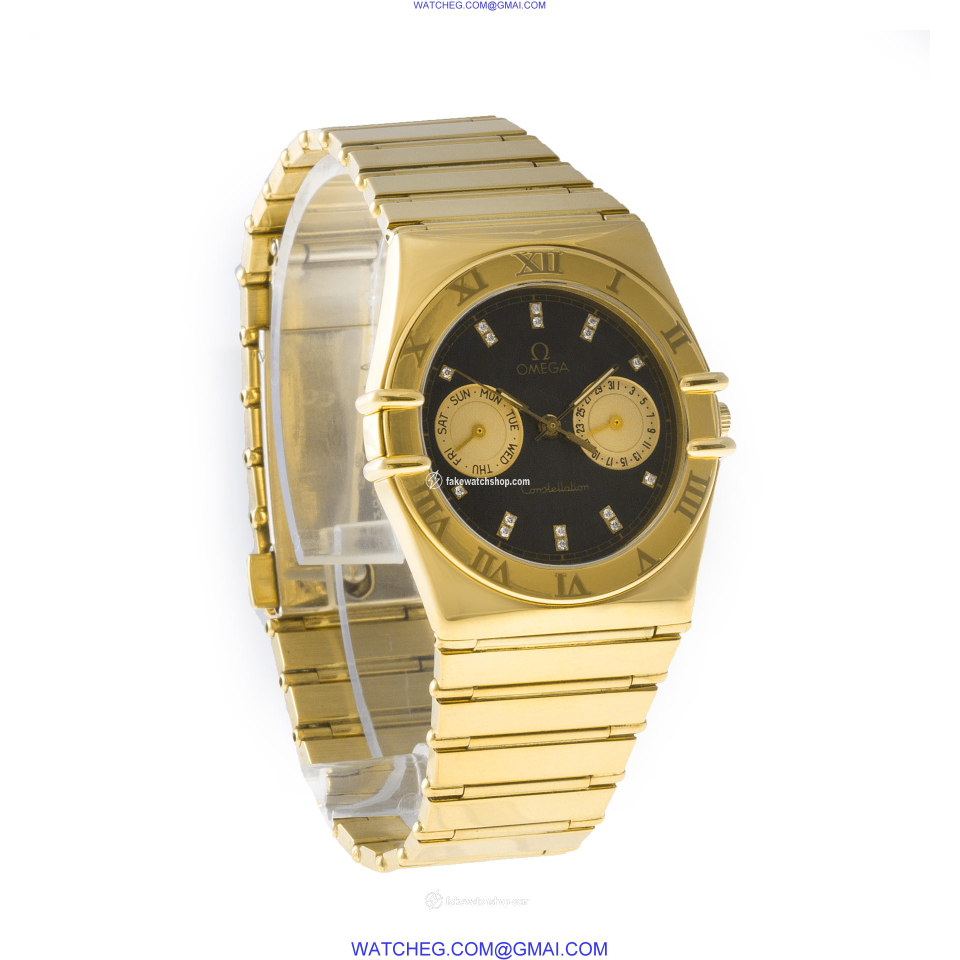 Omega 398.0873 Constellation Quartz Male 18k Yellow Gold 4