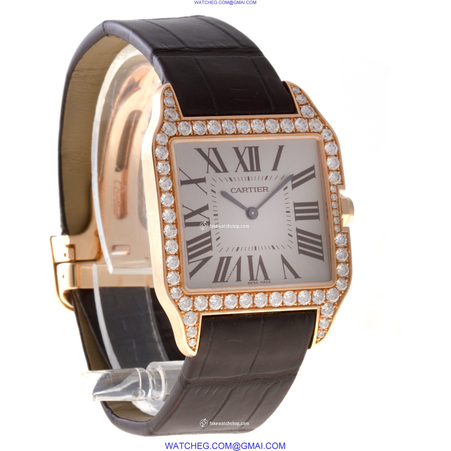 Cartier WH100751 Santos Dumont Manual Unisex 18k Pink Gold 4