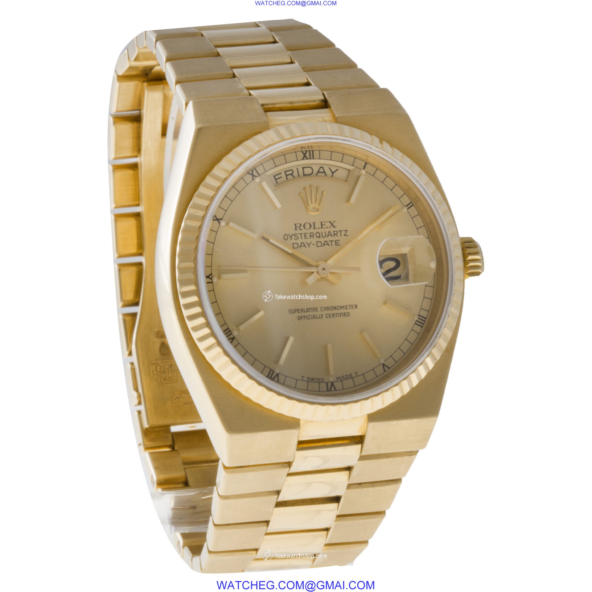 Rolex 19018 Oysterquartz Day Date Quartz Male 18k Yellow Gold 4