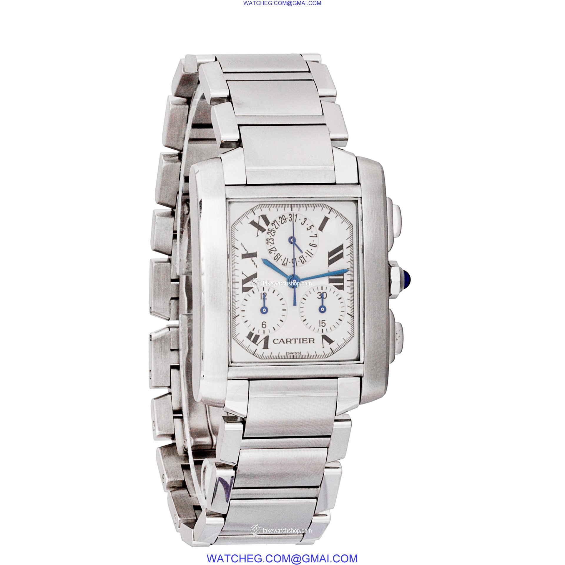 Cartier W51001Q3 Tank Francaise Quartz Male Stainless Steel 4