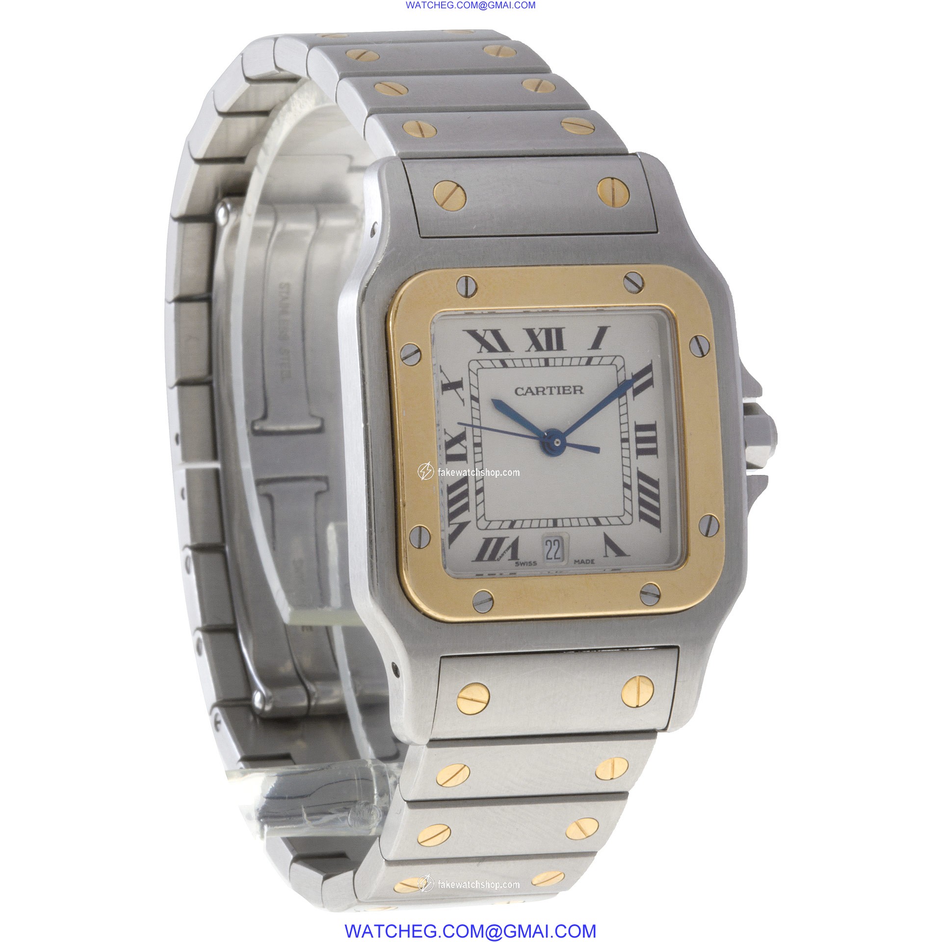 Cartier 1566 Santos Quartz Unisex 18k gold & Stainless Steel 4