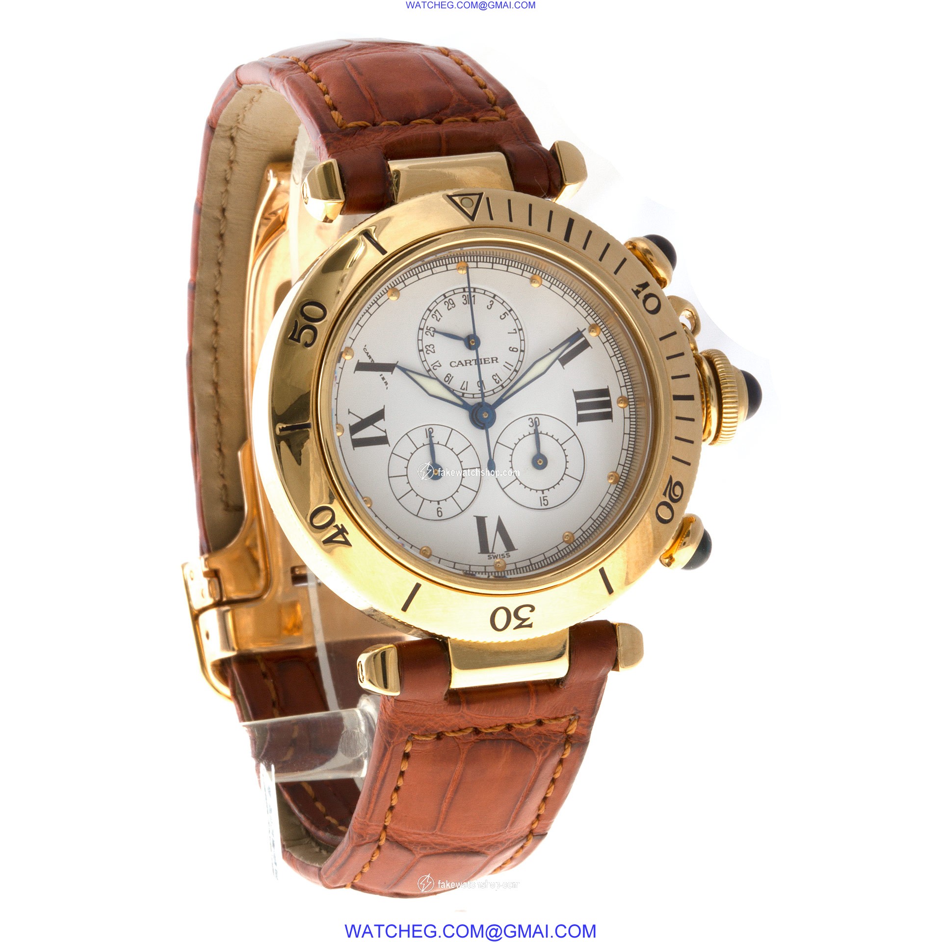 Cartier 1353 Pasha 35 Quartz Unisex 18k yellow gold 4