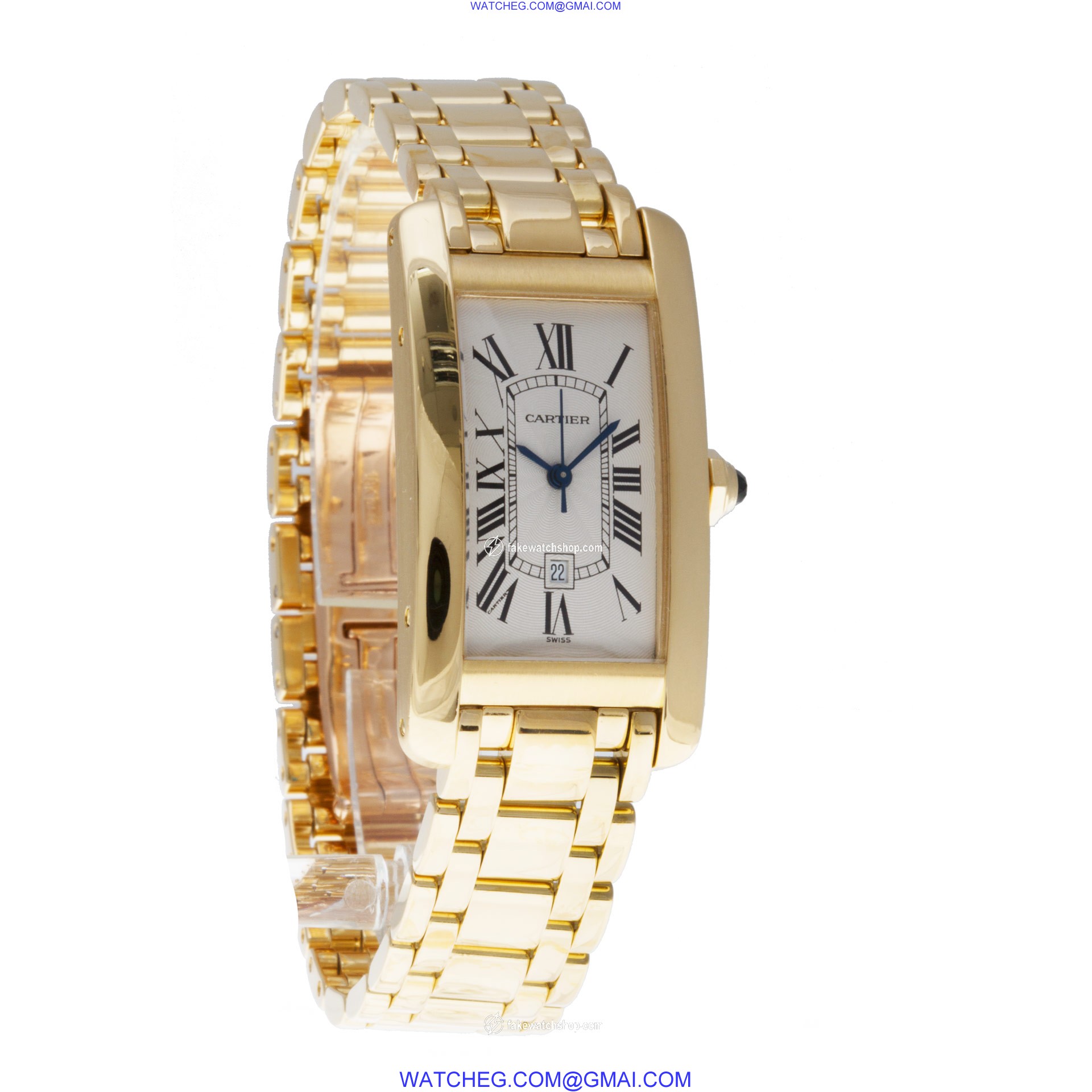Cartier 1725 Tank American Automatic Unisex 18k yellow gold 4
