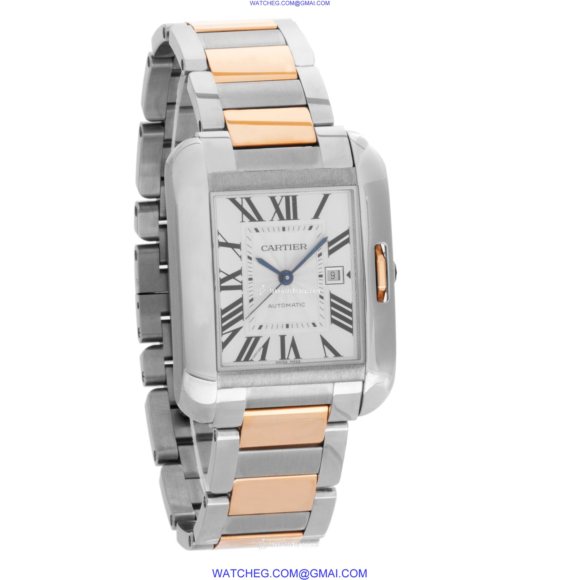 Cartier W5310047 Tank Anglaise XL Automatic Unisex 18k gold & Stainless Steel 4