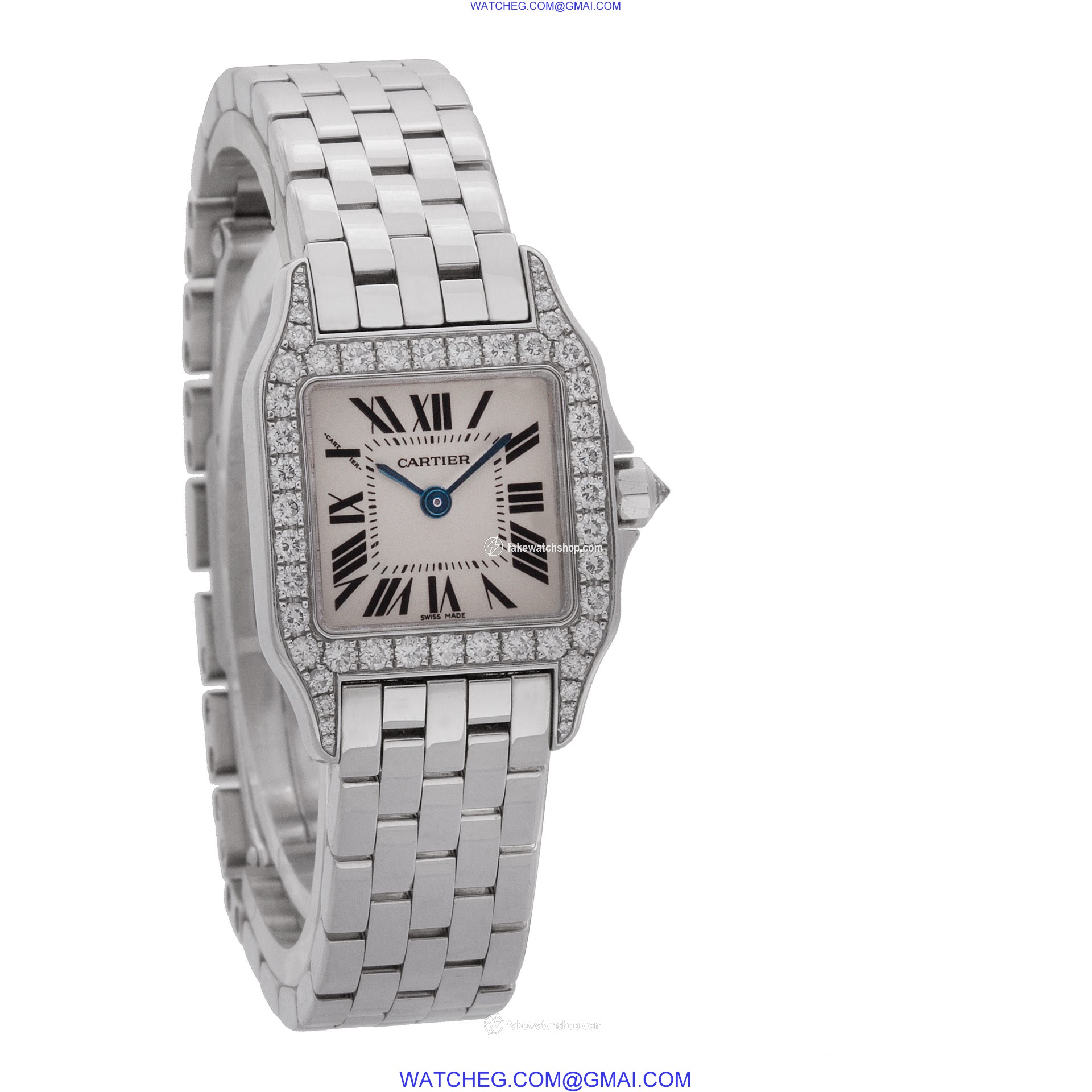 Cartier WF9003Y8 Santos Demoiselle Quartz Female 18k White Gold 4