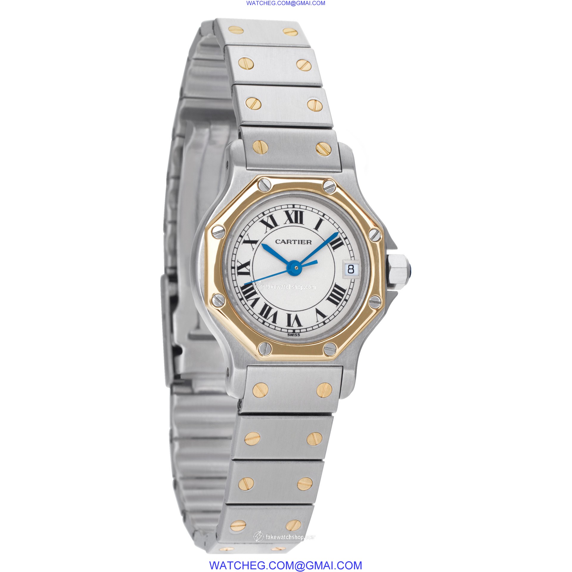 Cartier 16014 Santos Quartz Unisex 18k gold & Stainless Steel 4