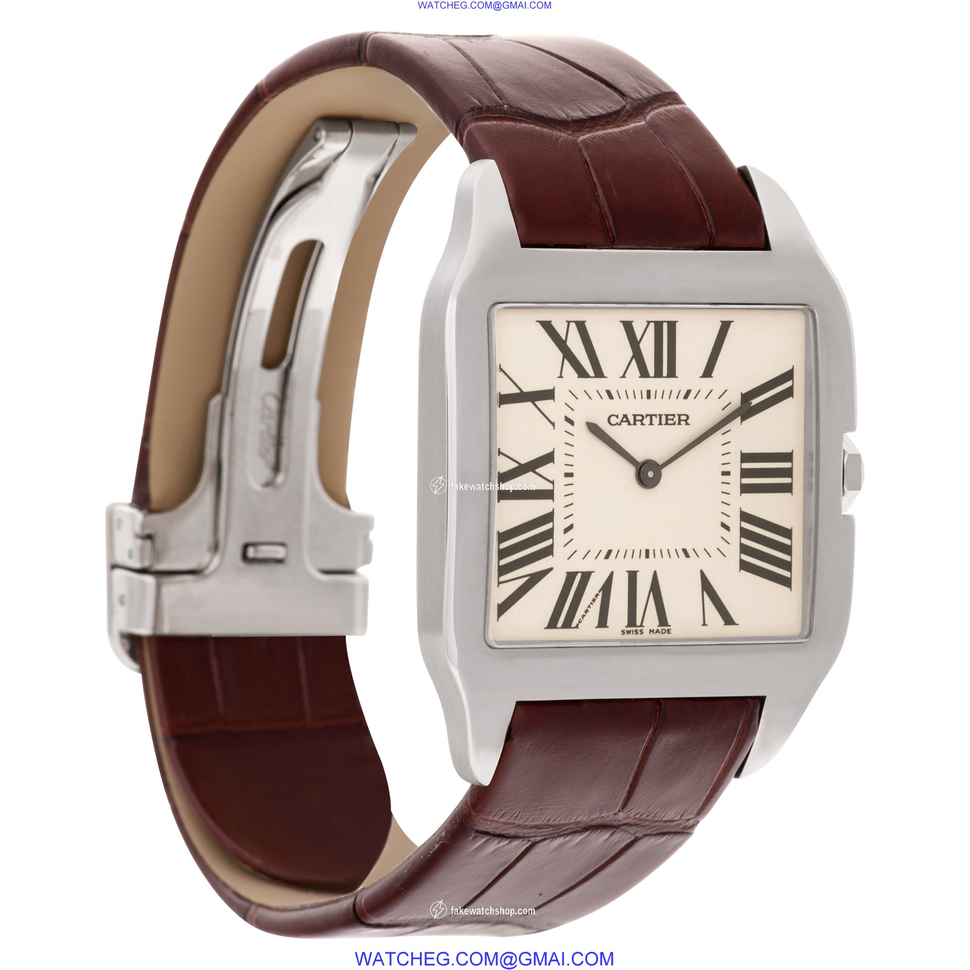 Cartier W2007051 Santos Dumont Manual Male 18k White Gold 4
