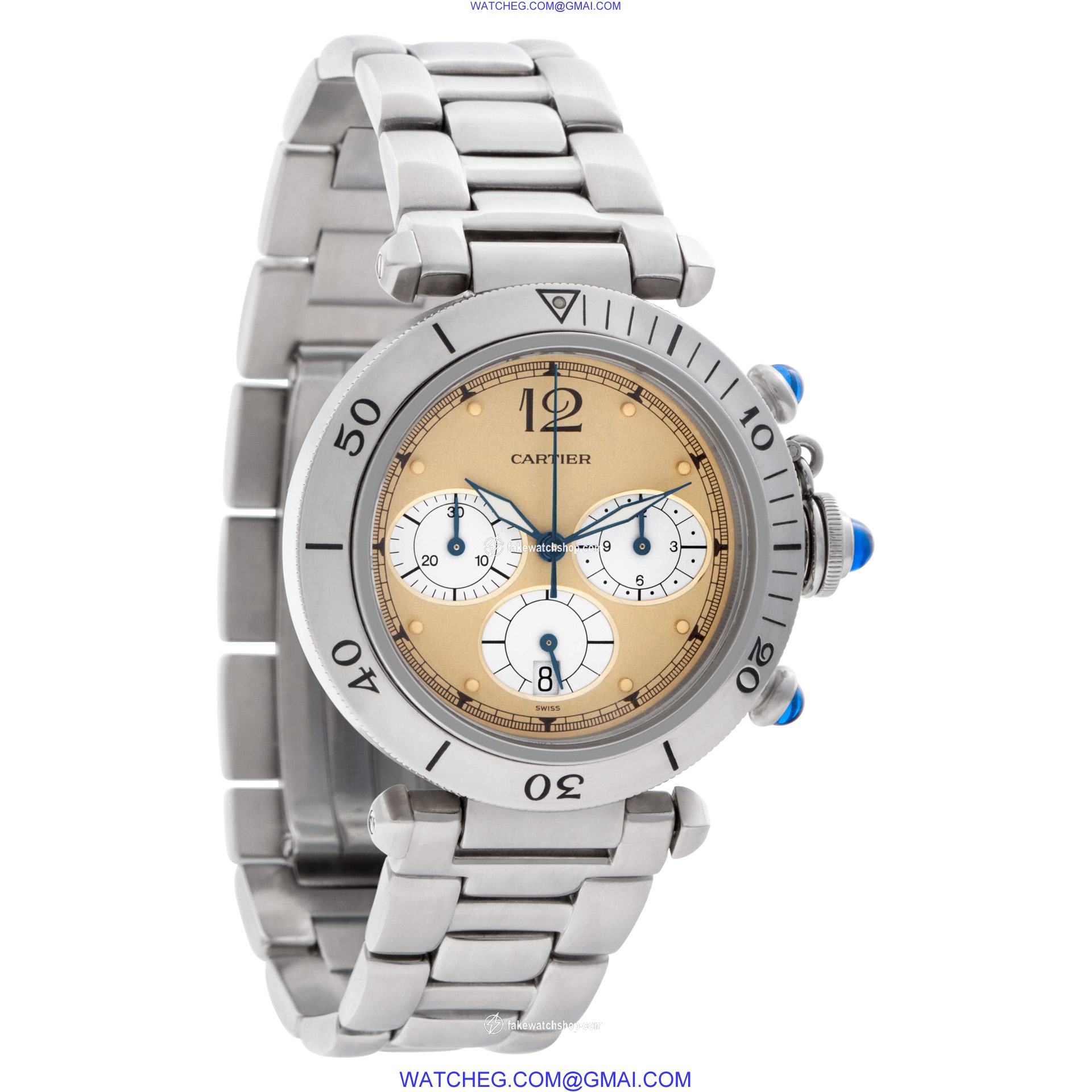 Cartier W31004H3 Pasha Chronograph Quartz Male Stainless Steel 4