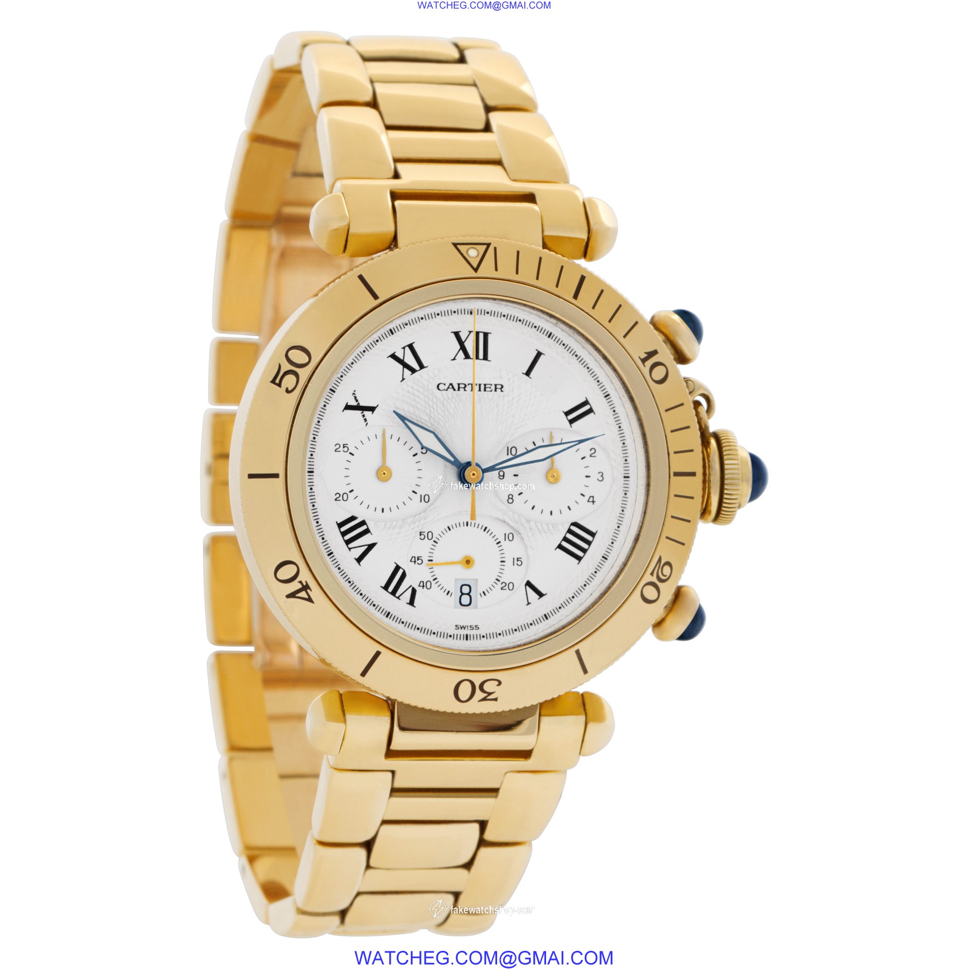 Cartier w30009D1 Pasha 38 Quartz Male 18k yellow gold 4