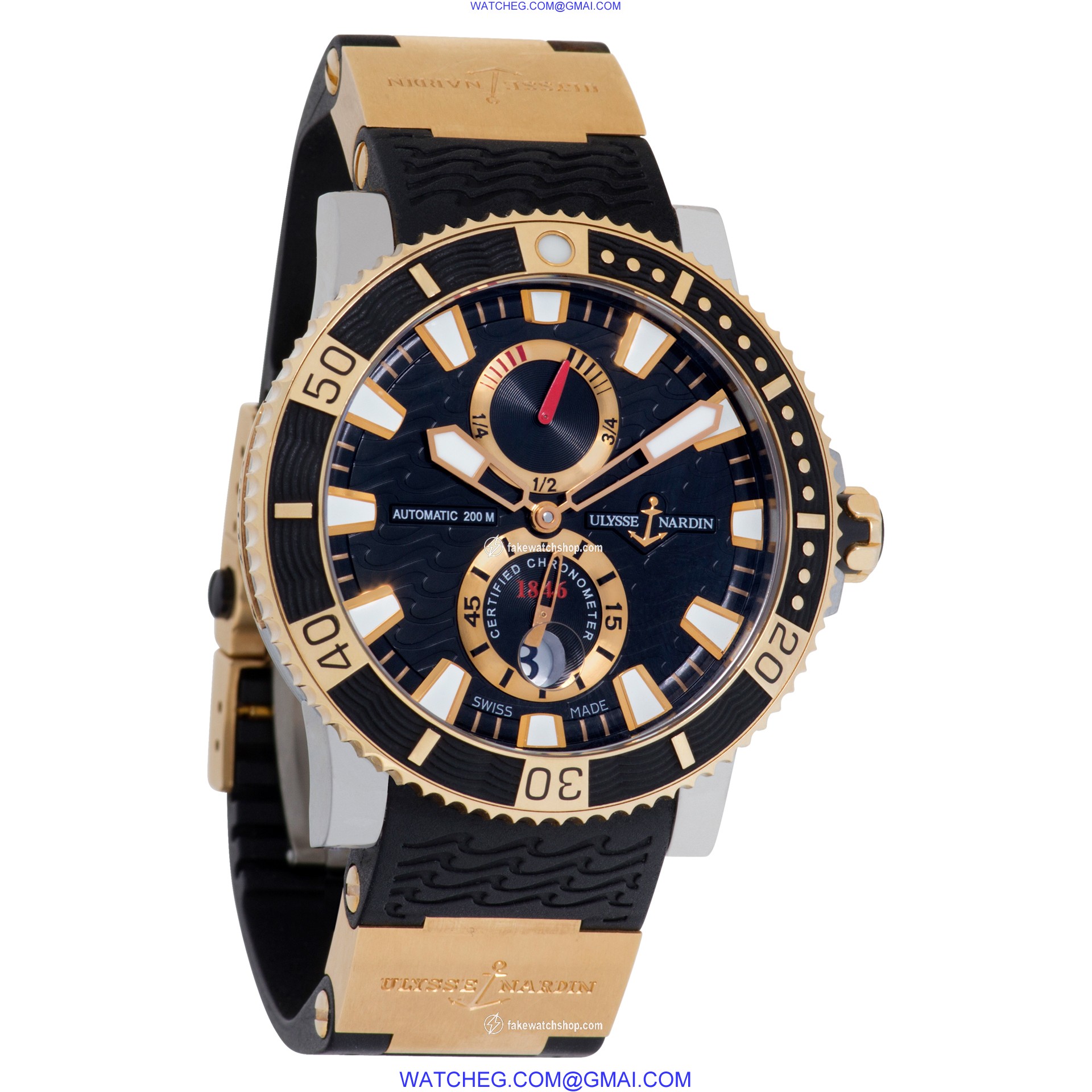Ulysse Nardin 265-90 maxi diver Automatic Unisex 18k rose gold & titanium 4