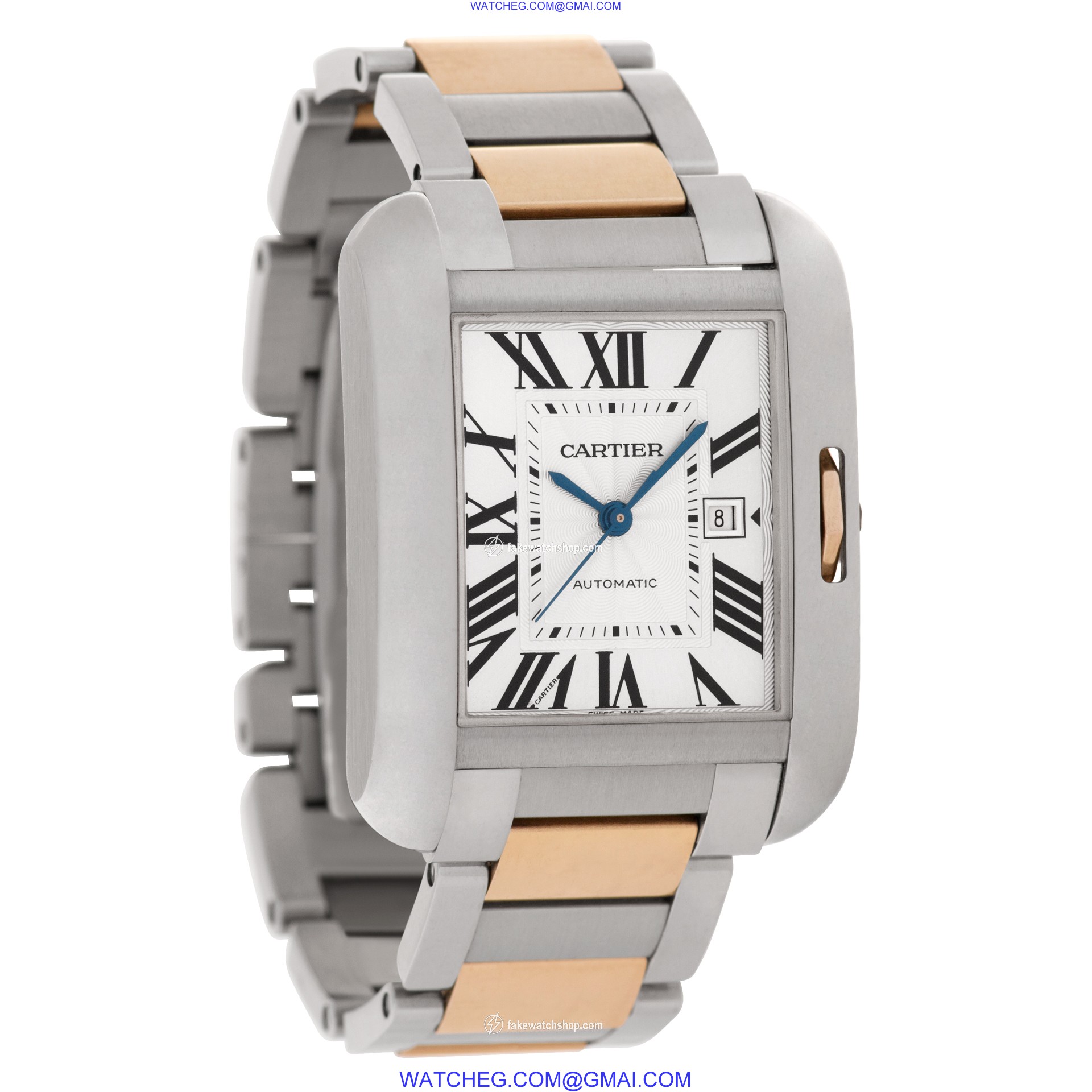 Cartier W5310037 Tank Anglaise Automatic Unisex 18k rose gold & stainless steel 4