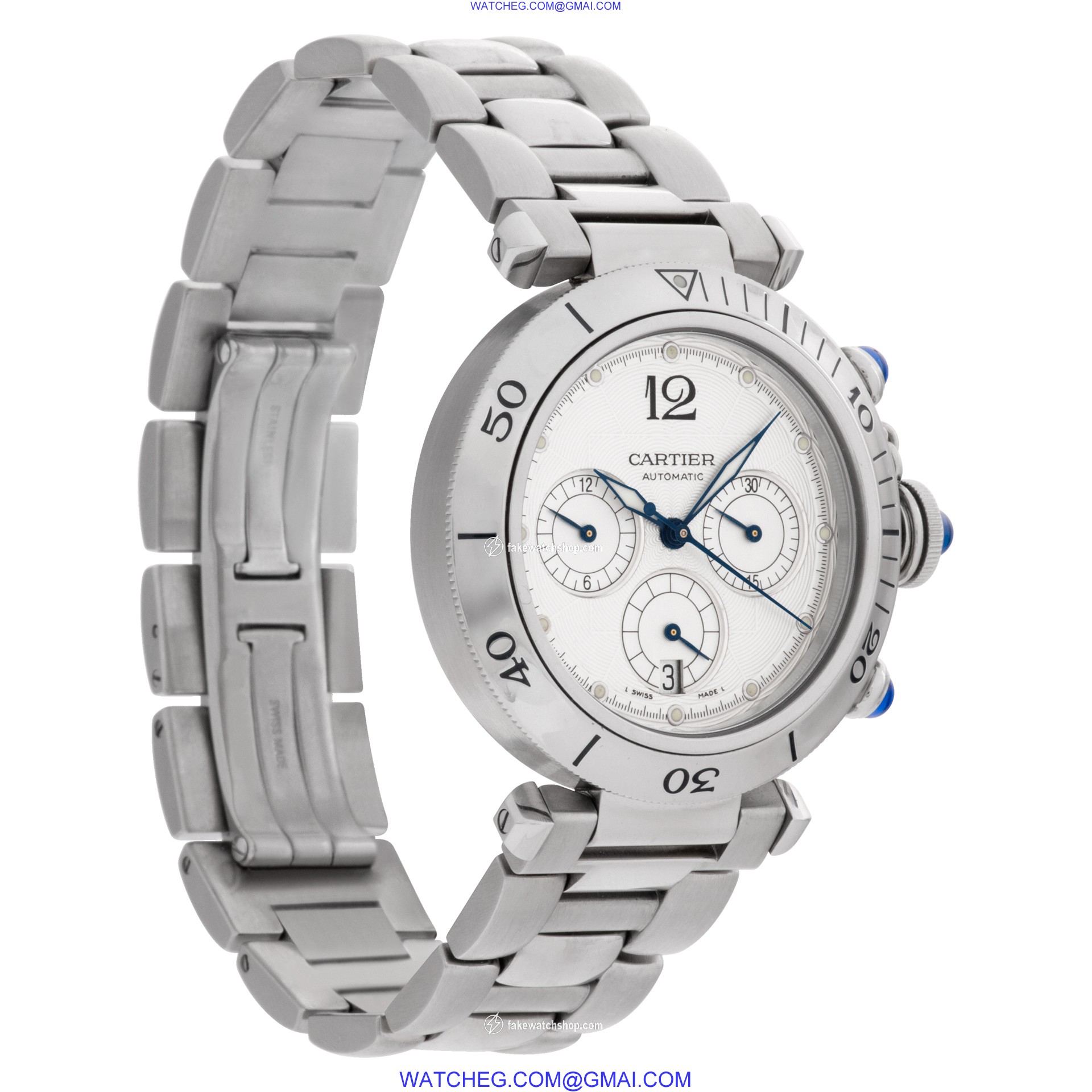Cartier W31030H3 Pasha Chronograph Automatic Male Stainless Steel 4