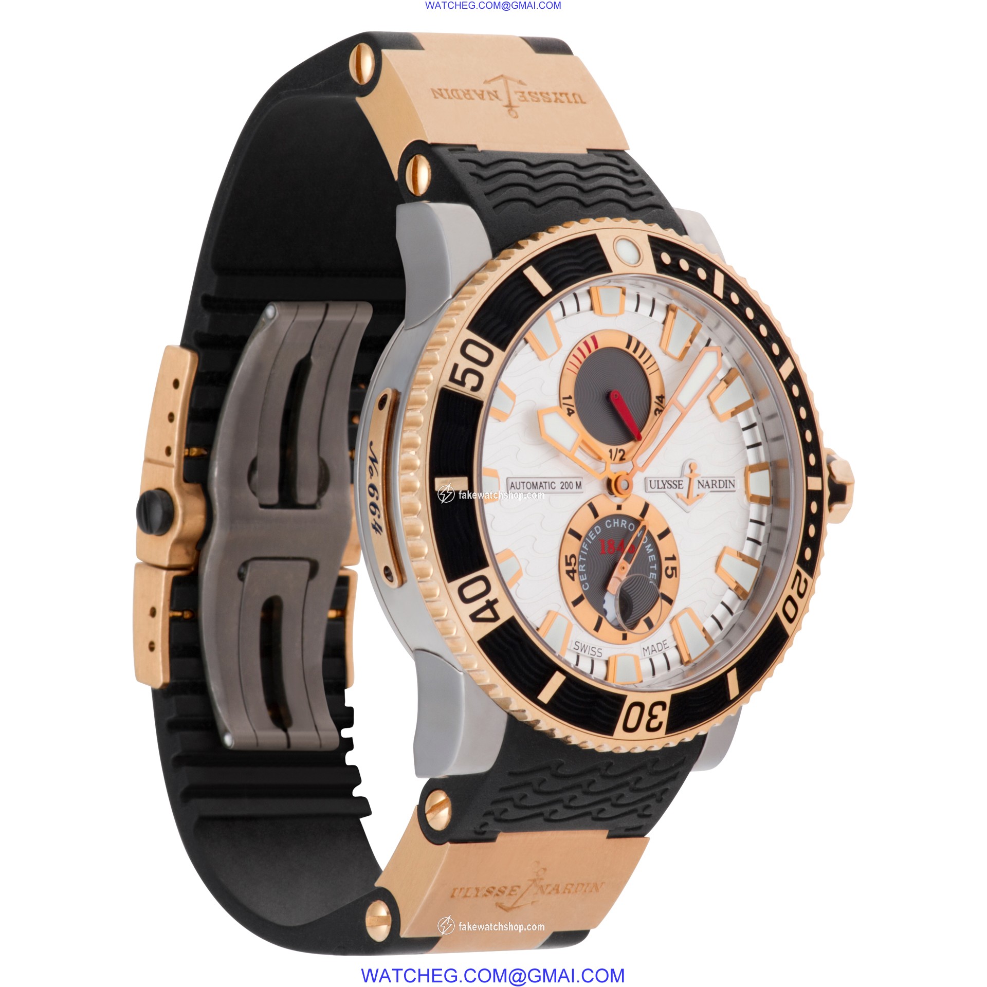 Ulysse Nardin 265-90 Maxi Marine Automatic Male 18k rose gold & titanium 4