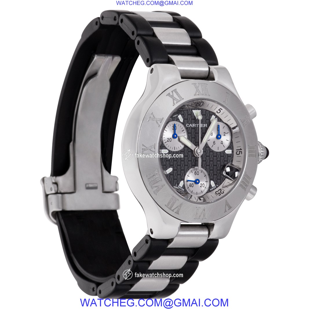 Cartier w10125U2 Chronoscaph 21 Quartz Unisex Stainless Steel 4