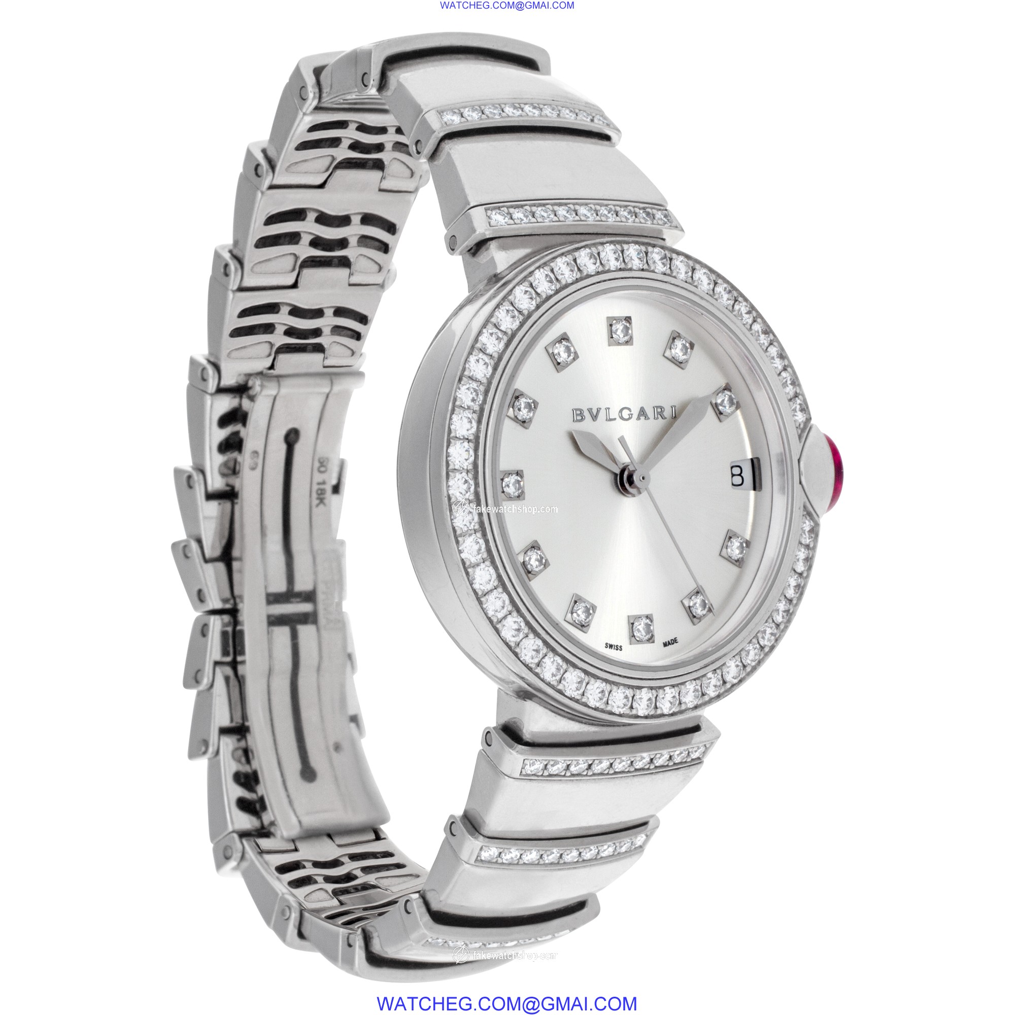 Bvlgari LU W 33 G Classic Automatic Female 18k White Gold 4