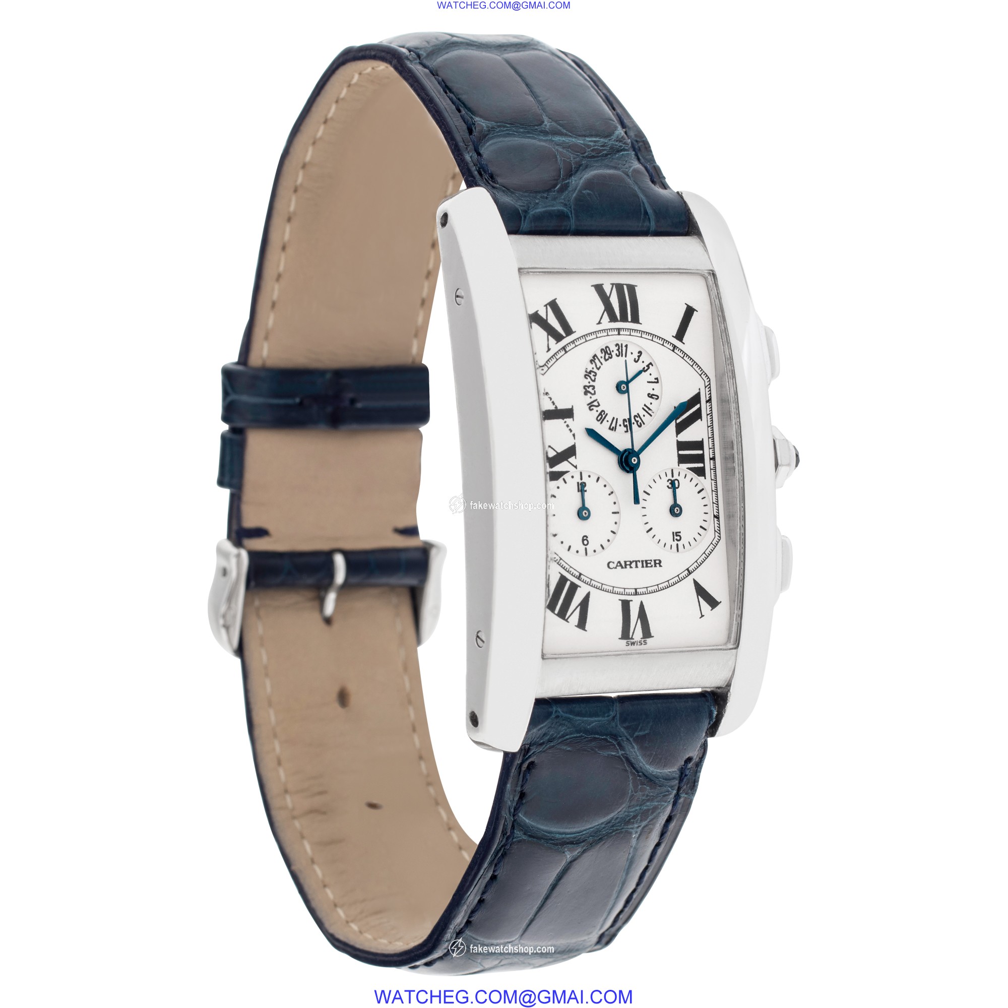 Cartier W2603356 Tank Americaine Quartz Unisex 18k White Gold 4