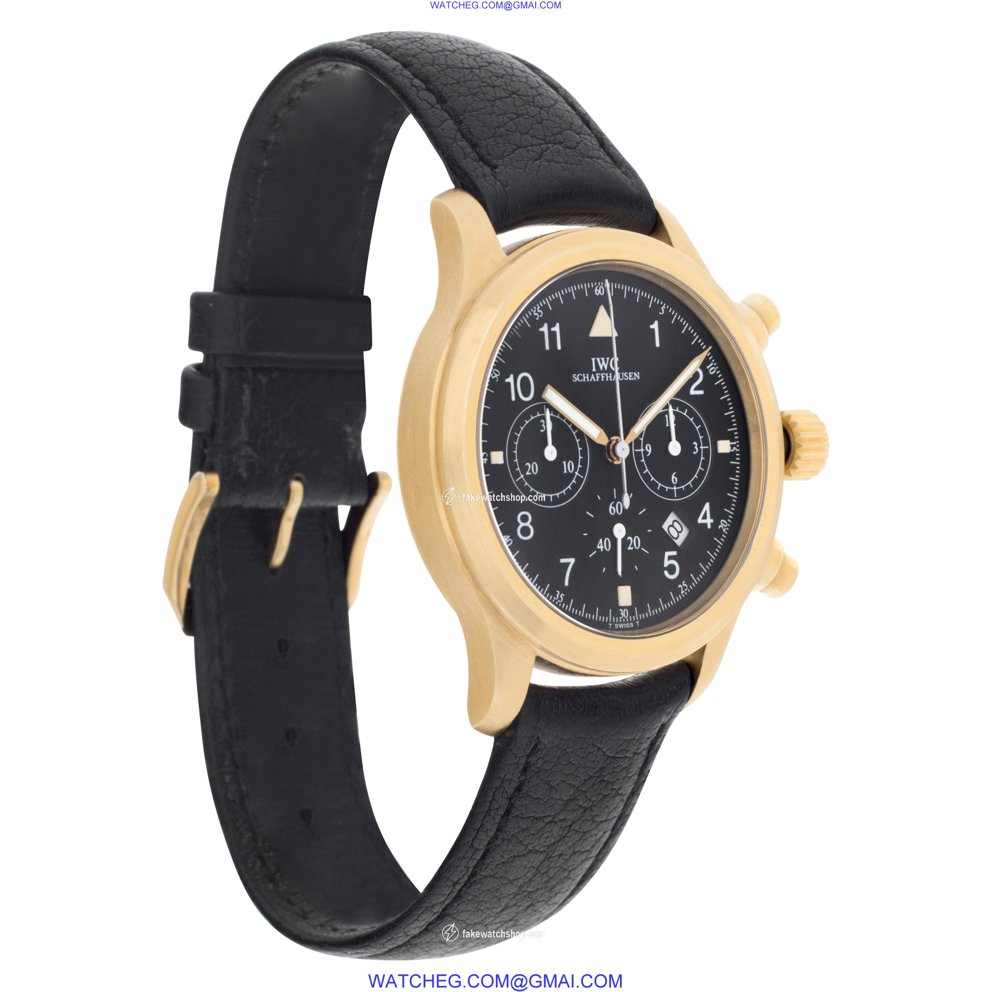 IWC 3741 Pilot Quartz Male 18k yellow gold 4