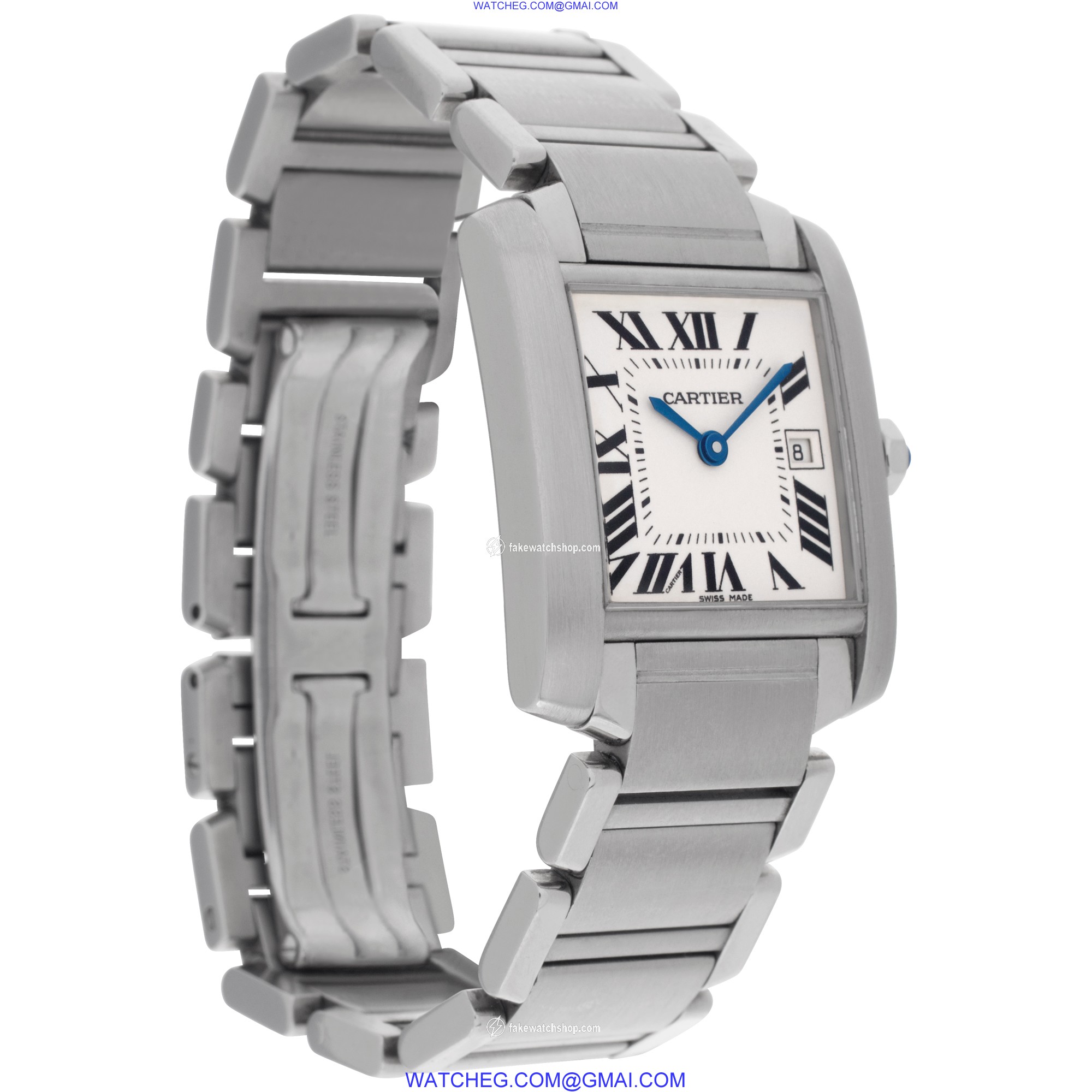 Cartier W51011Q3 Tank Francaise Quartz Male Stainless Steel 4