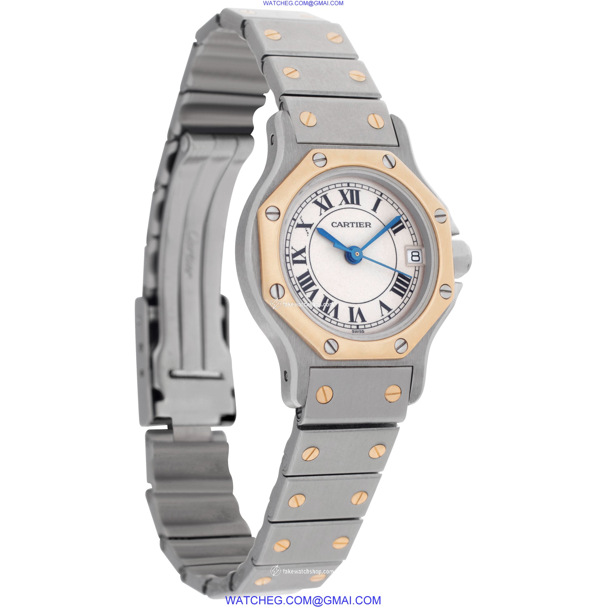 Cartier 187903 Santos Quartz Female 18k gold & Stainless Steel 4