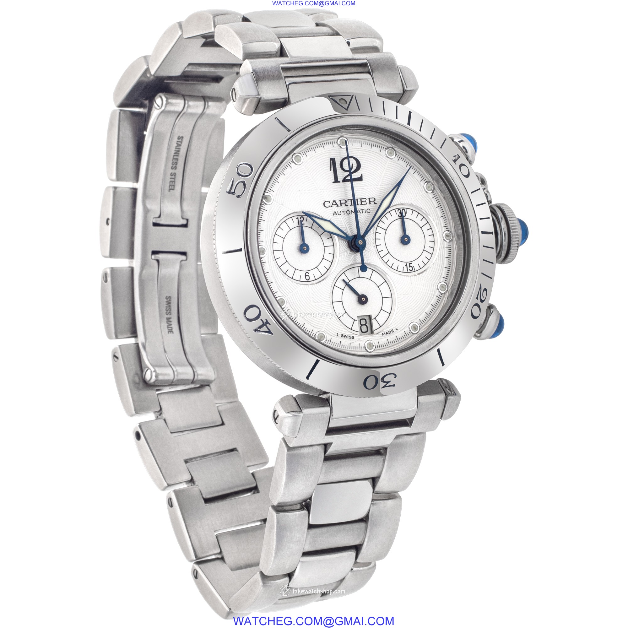 Cartier w31030h3 Pasha Chronograph Automatic Male Stainless Steel 4