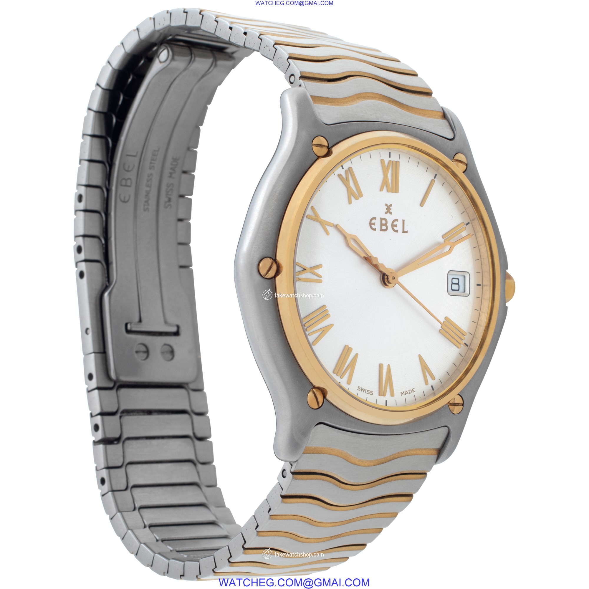 Ebel 1255F41 Classic Wave Quartz Unisex 18k gold & Stainless Steel 4