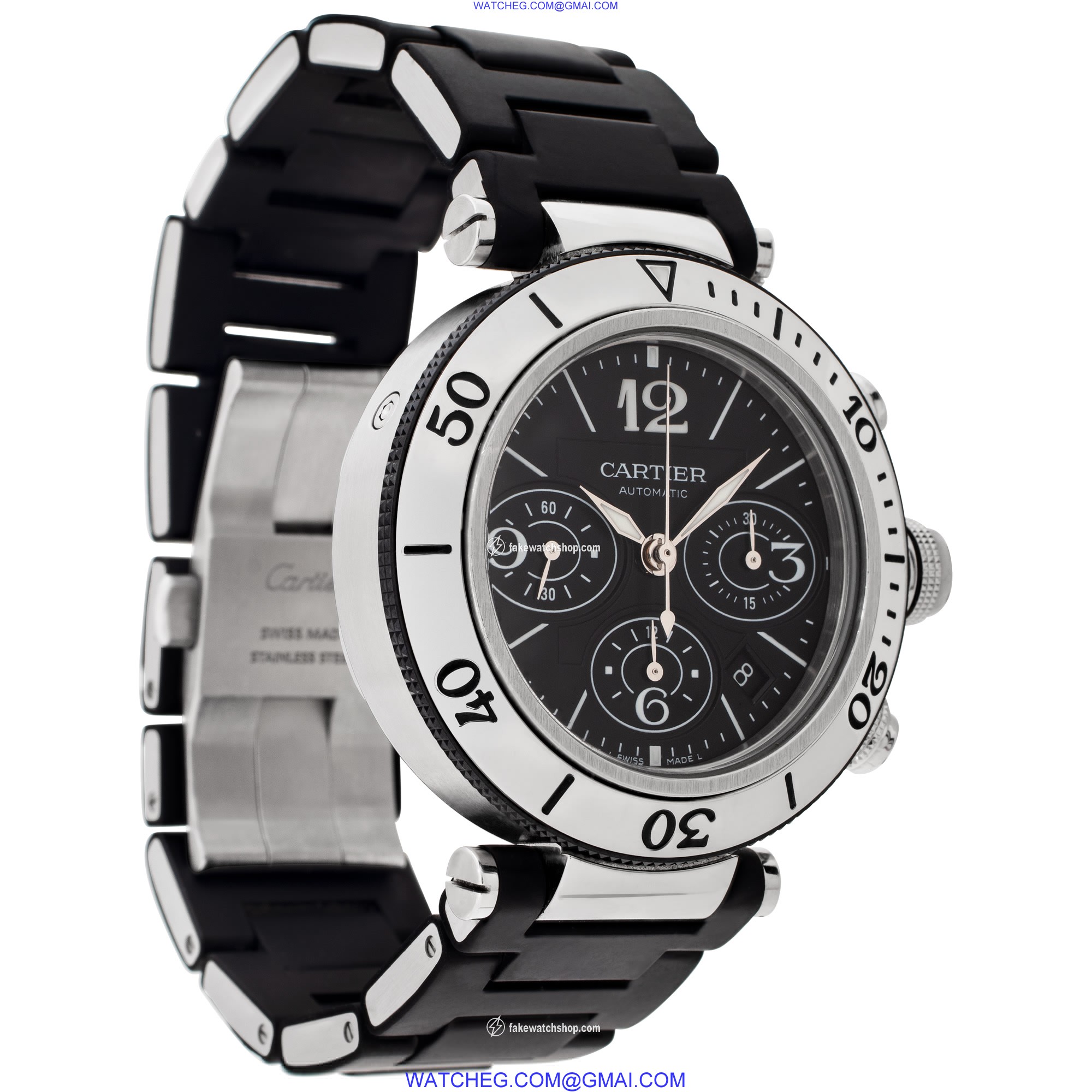 Cartier W31088U2 Pasha Seatimer Chrono Automatic Male Stainless Steel 4