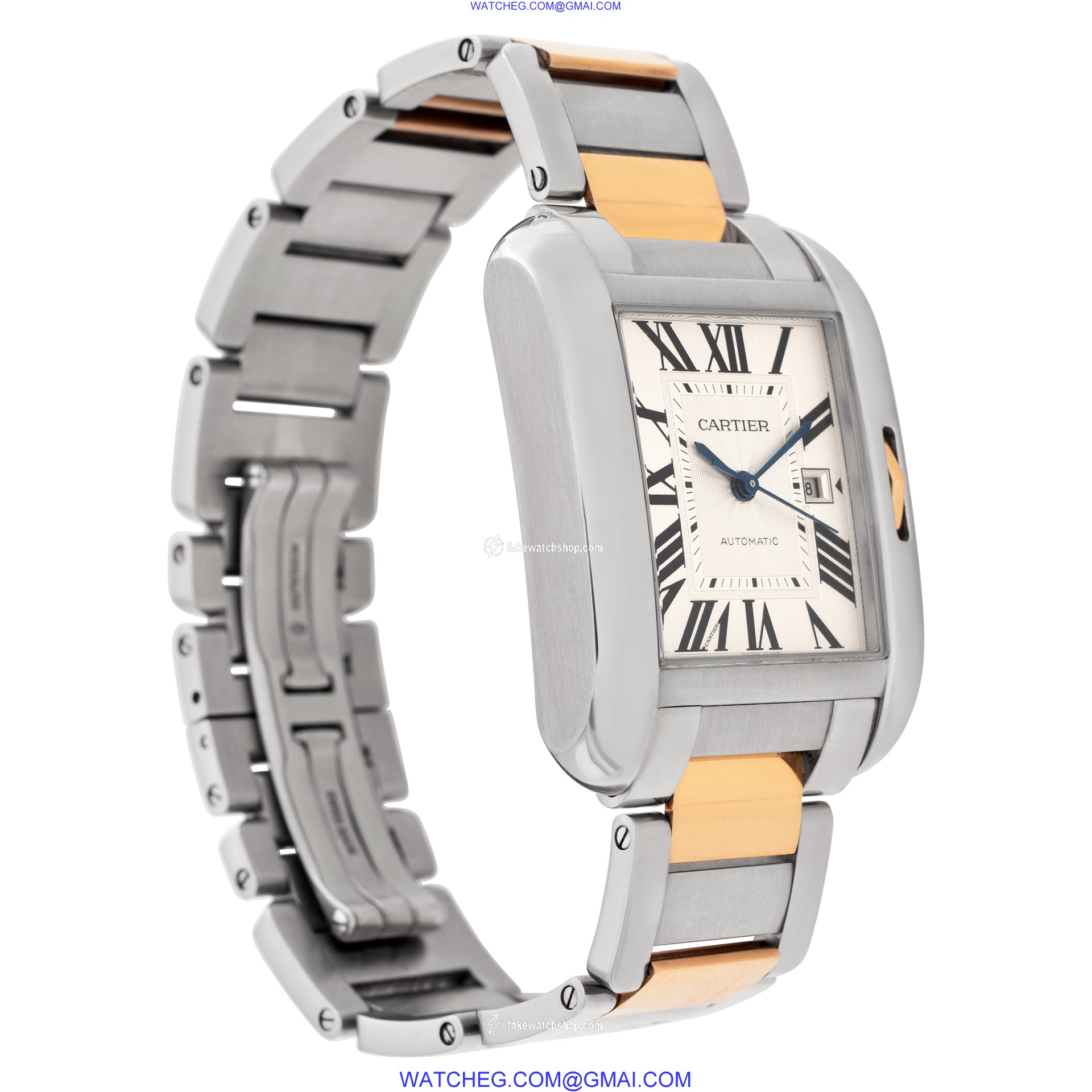 Cartier W5310037 Tank Anglaise Automatic Unisex stainless steel & rose gold 4
