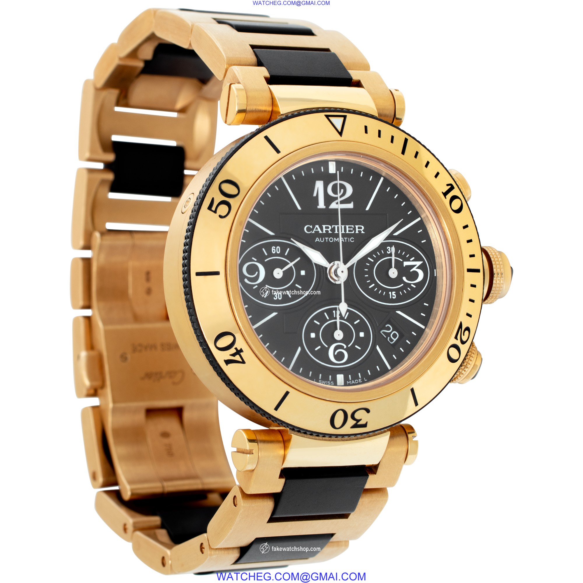 Cartier W301970M Pasha Seatimer Chrono Automatic Unisex 18k yellow gold 4