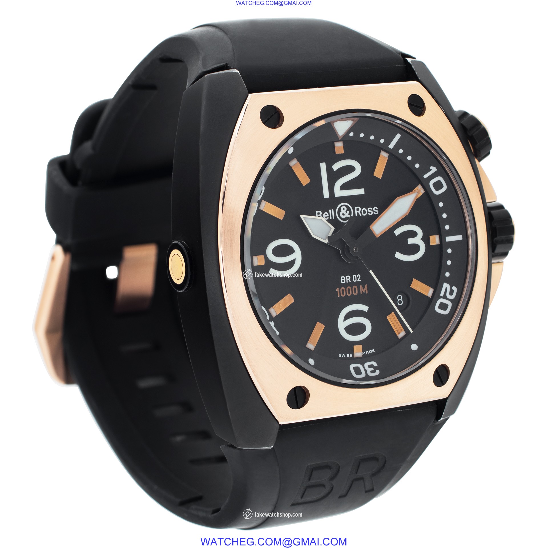 Bell & Ross BR02-PINKGOLD-CA Marine Automatic Male Stainless Steel 4