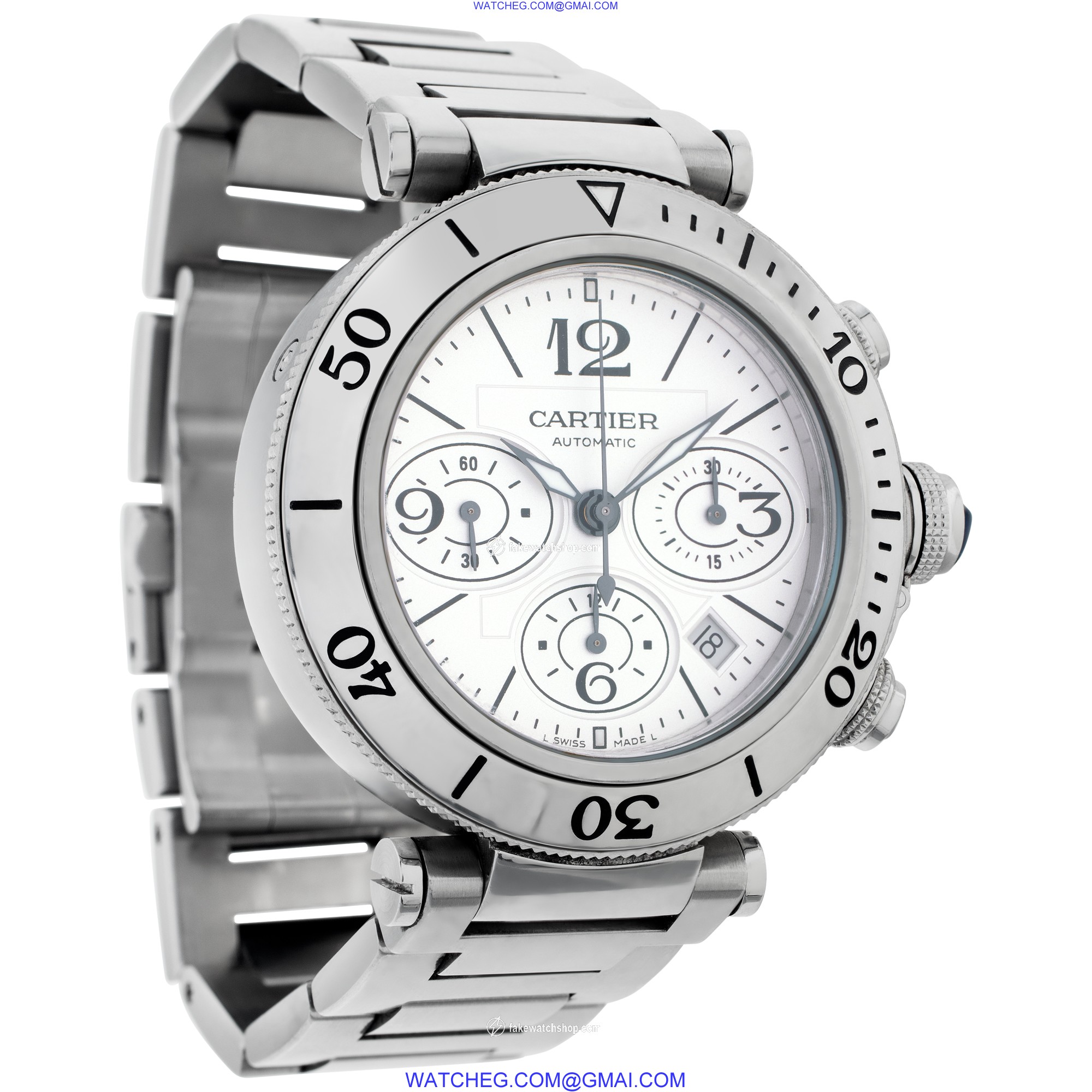 Cartier W31089M7 Pasha Seatimer Chrono Automatic Male Stainless Steel 4