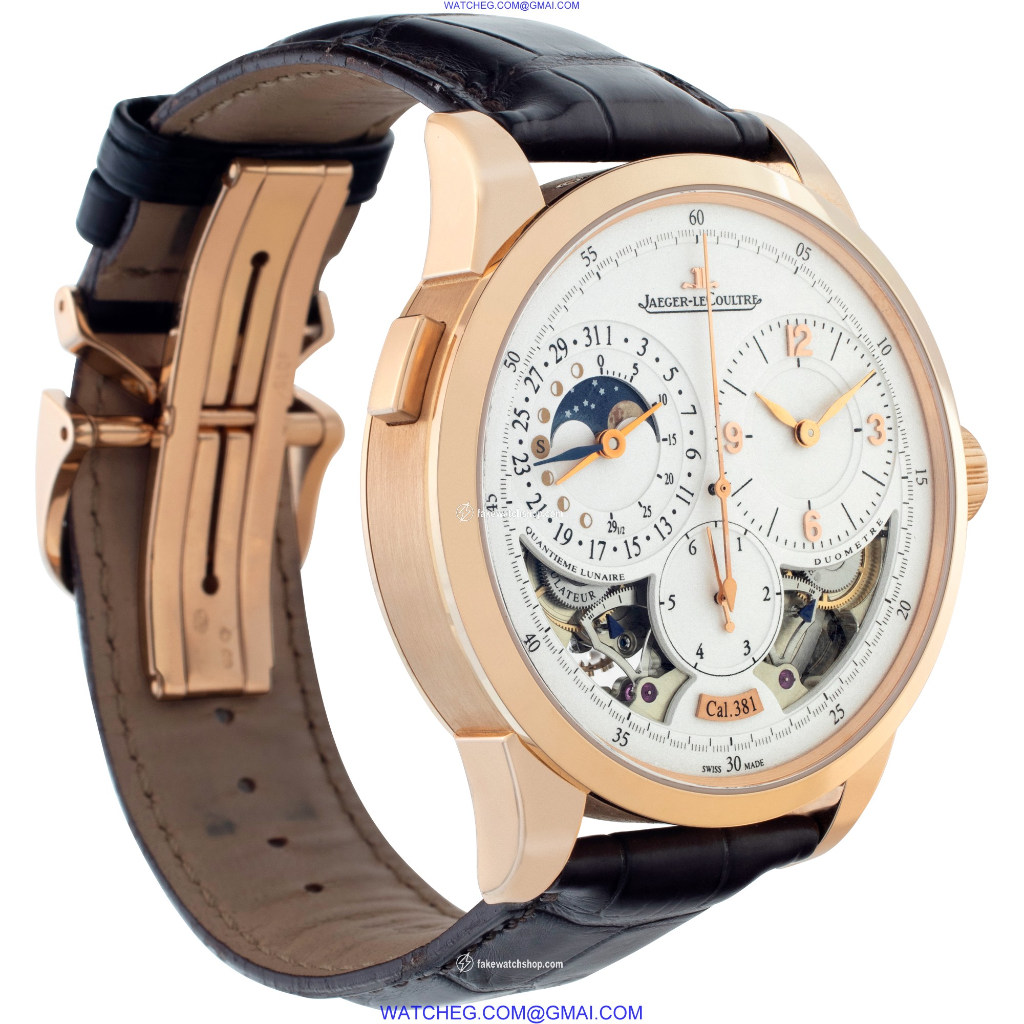 Jaeger LeCoultre 6042422 Quantieme Manual Male 18k rose gold 4