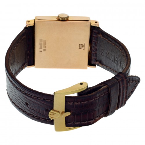 Rolex 3570 Square Manual Unisex 18k rose gold 5