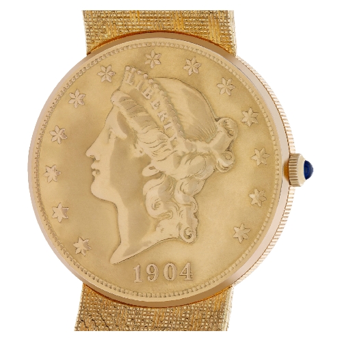 Corum 8890 $20 Coin Quartz Male 18k yellow gold 5