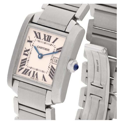 Cartier W51011Q3 Tank Francaise Quartz Female Stainless Steel 5