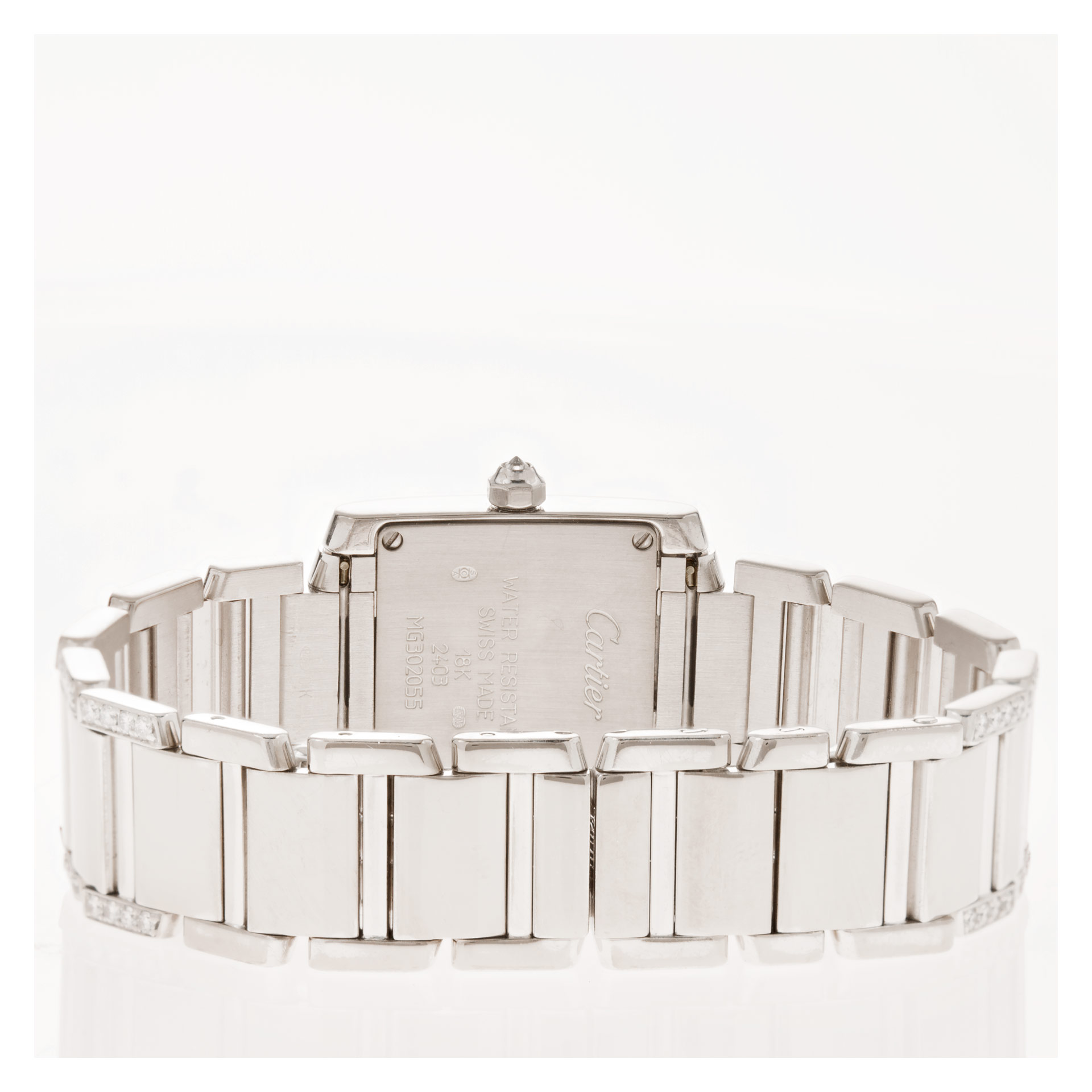 Cartier 2403 Tank Francaise Quartz Female 18k White Gold 5