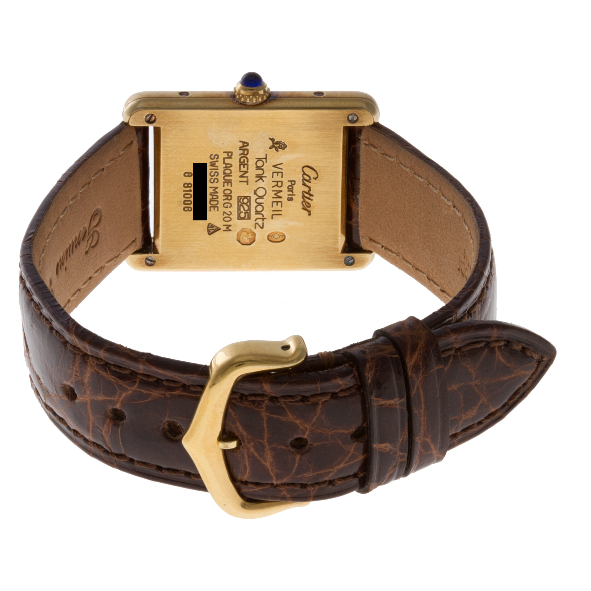 Cartier 92249 Tank Quartz Female Vermeil 5