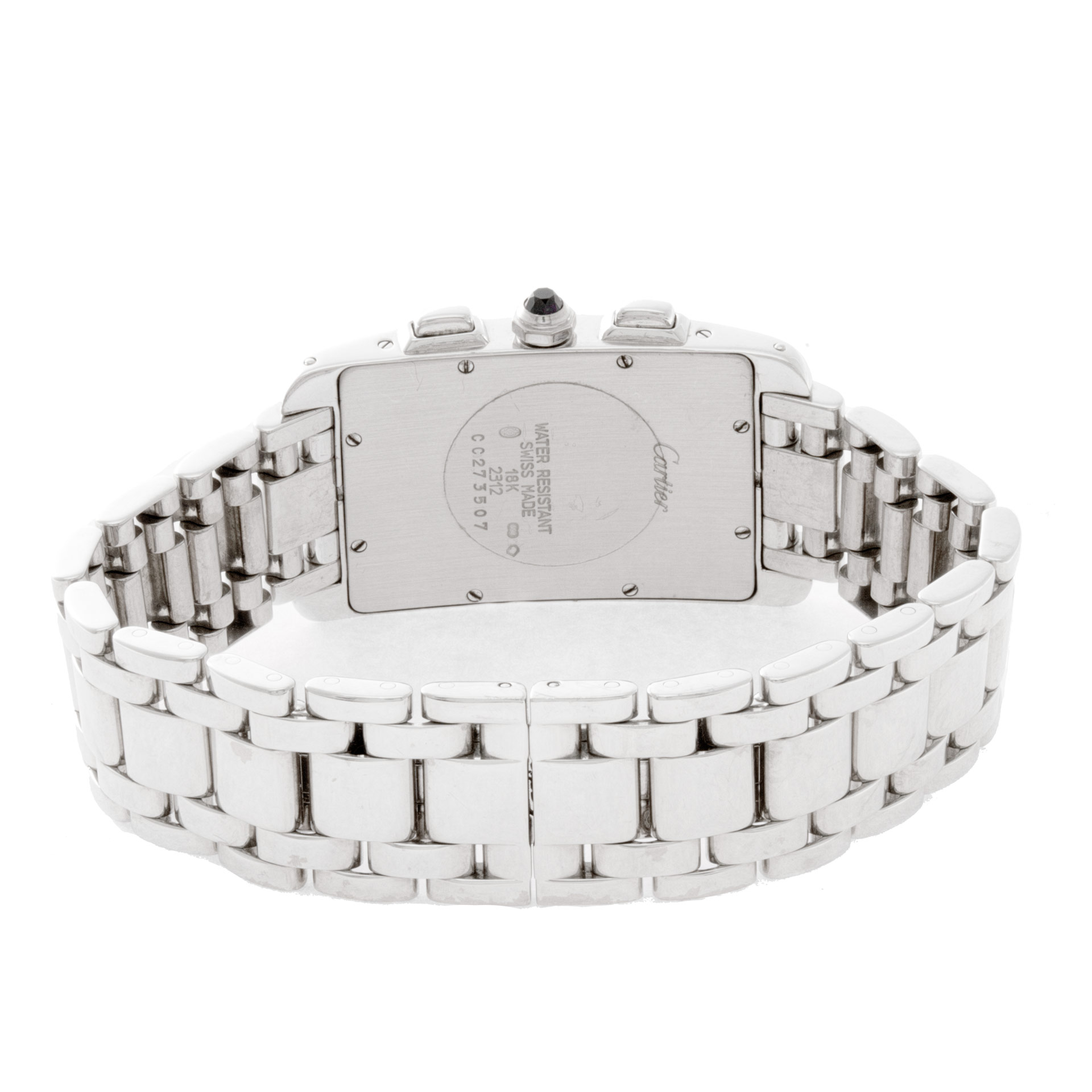 Cartier W26033L1 Tank Americaine Quartz Male 18k White Gold 5